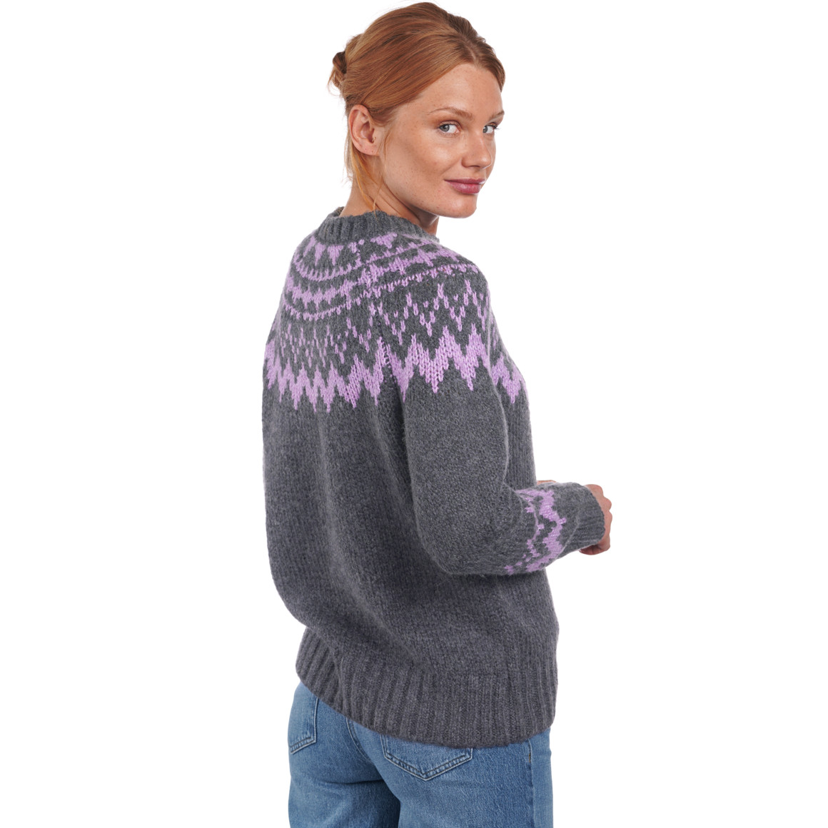 Damen Strickpullover mit Norwegermuster