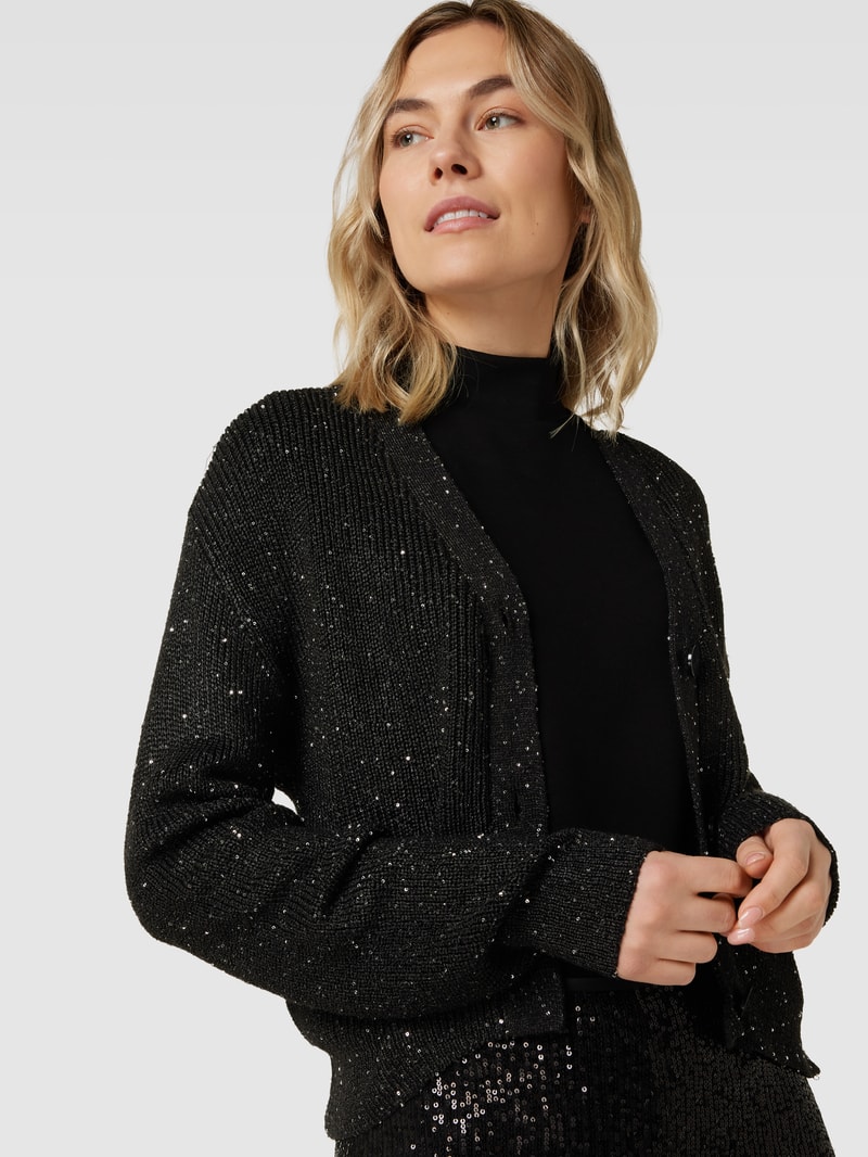 Cardigan mit Paillettenbesatz Modell 'ARCANGEL' in black