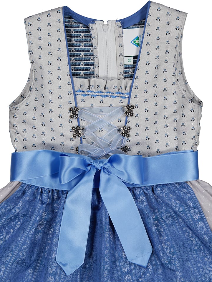 Isartrachten Dirndl in Grau/ Blau günstig kaufen