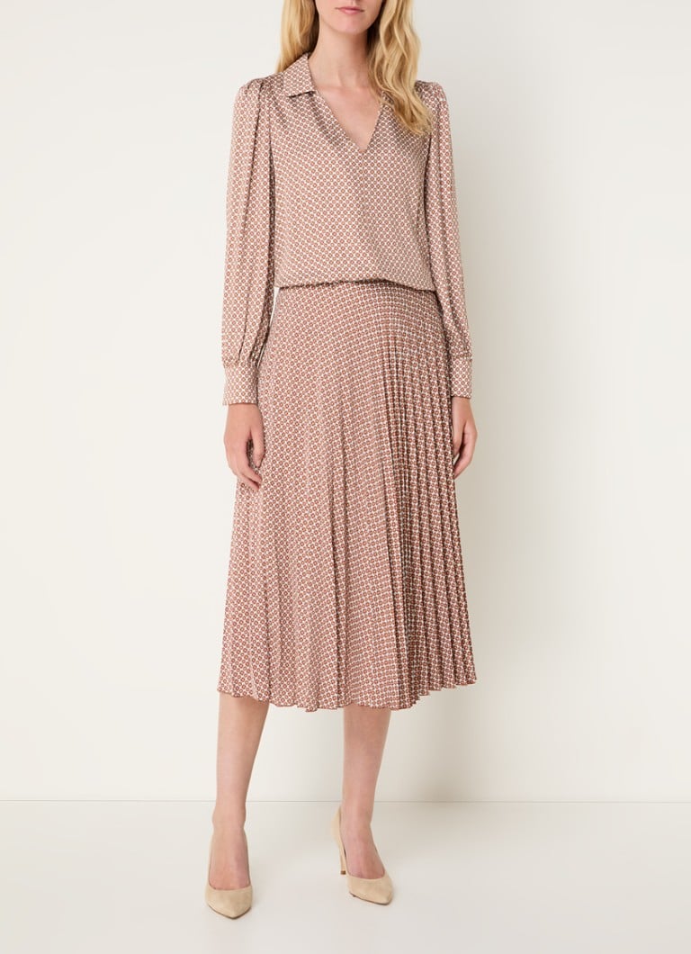 Benetton Midi-Faltenrock mit Print