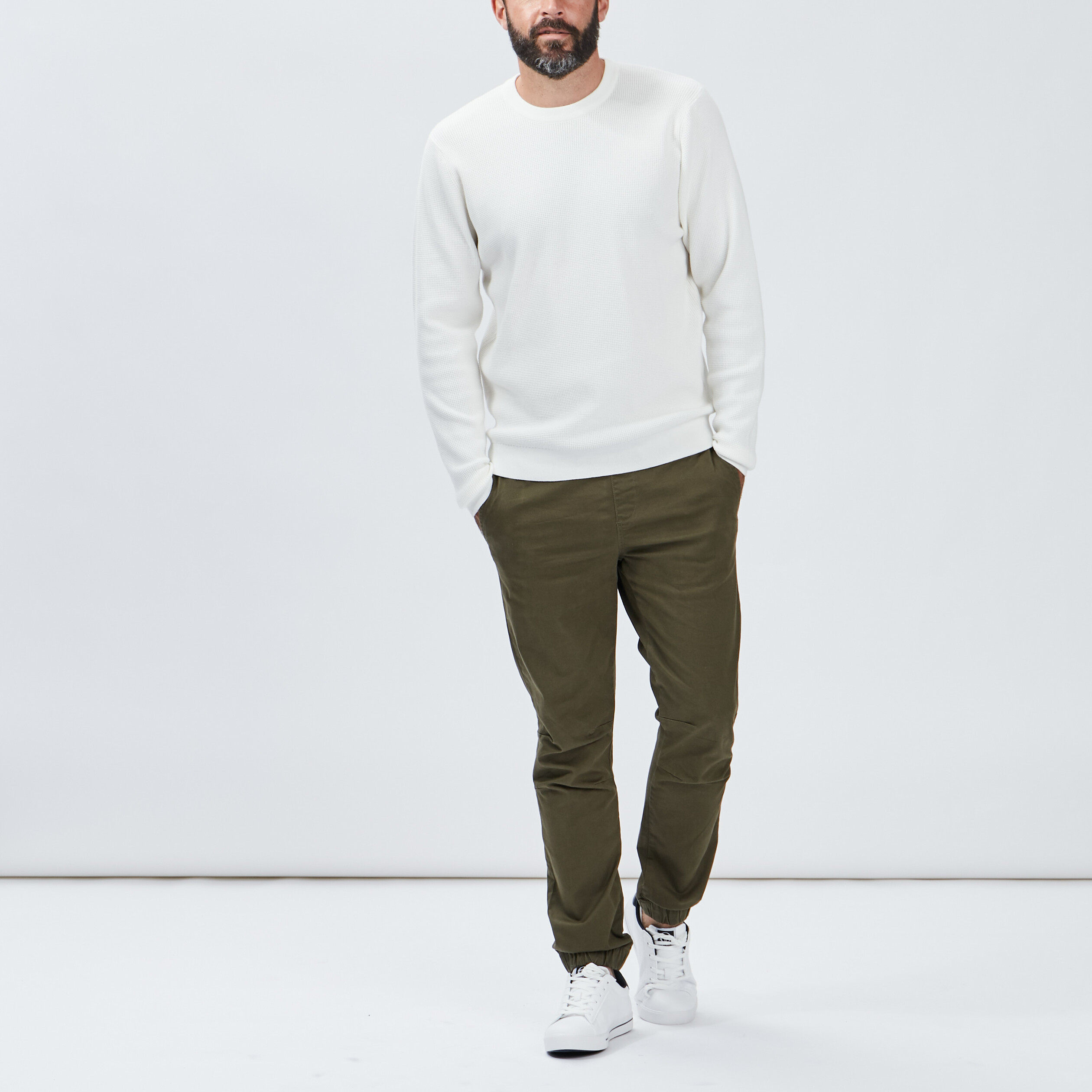Pantalon jogpant vert kaki homme | La Halle