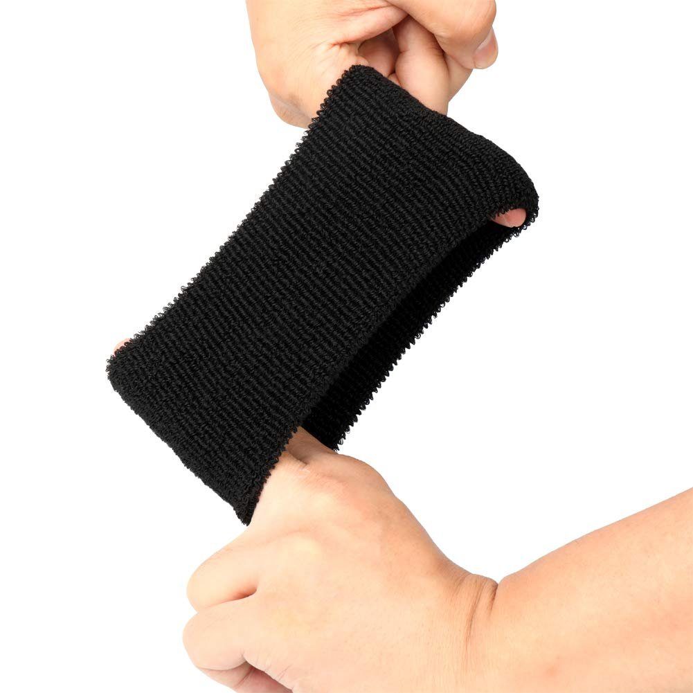 H&S Schweißband Saugfähige Handgelenksschweißbänder - 6er Pack, Absorbent Wrist Sweatbands - 6-Pack