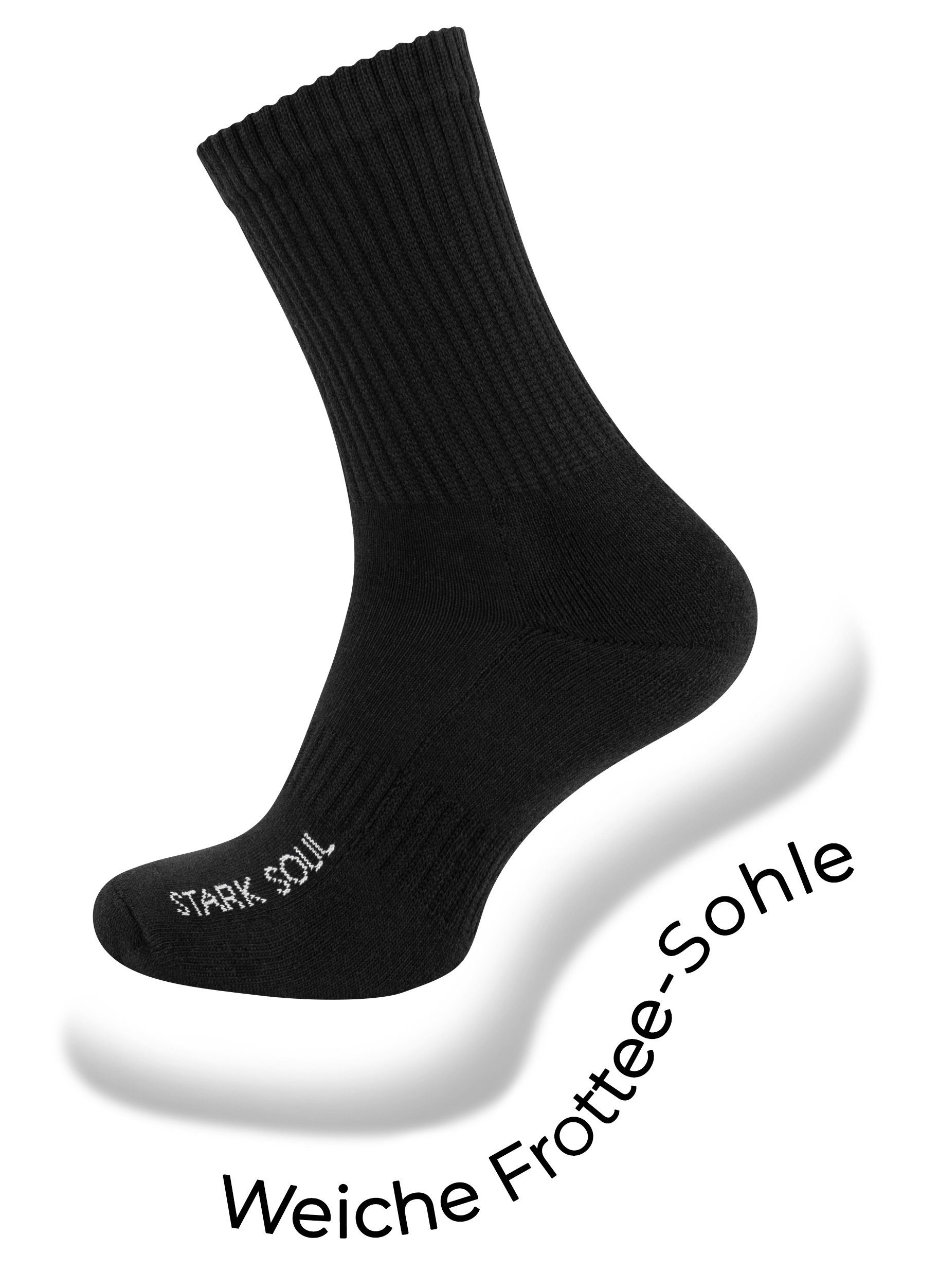 Stark Soul® Sportsocken Sportsocken mit FROTTEESOHLE, gekämmte Baumwolle (6 Paar) flache Zehennaht, gepolsterte Frottee-Sohle