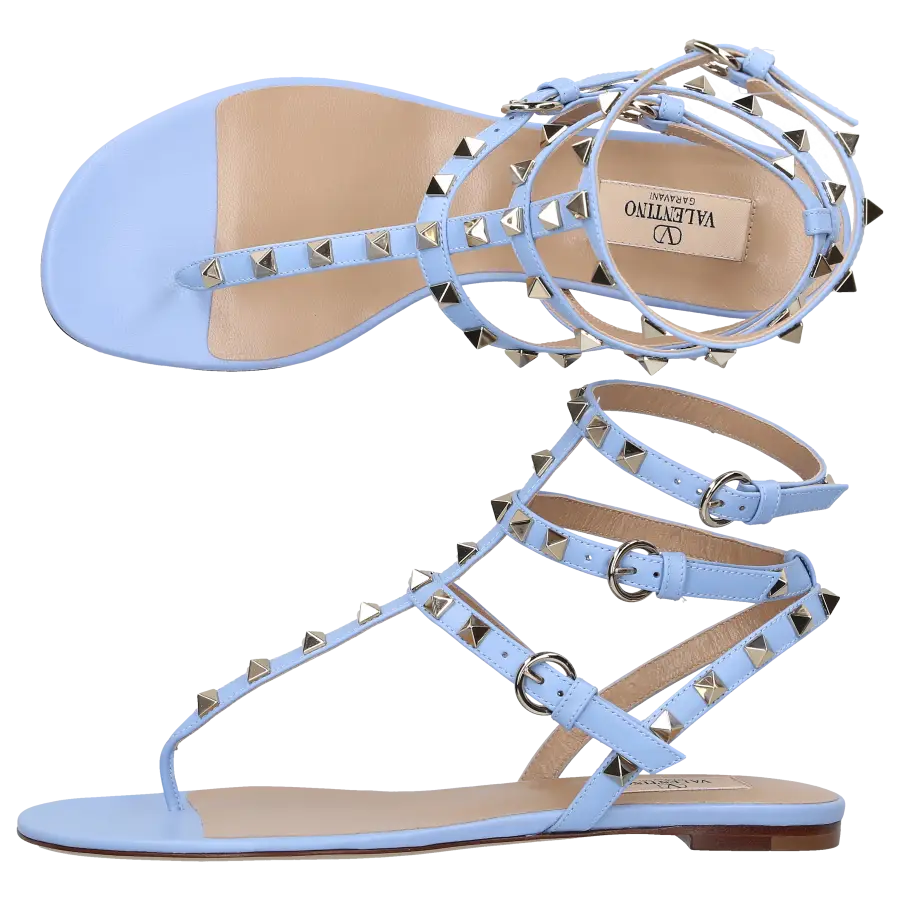 Valentino Garavani - Zehentrenner ROCKSTUD Kalbsleder - blau