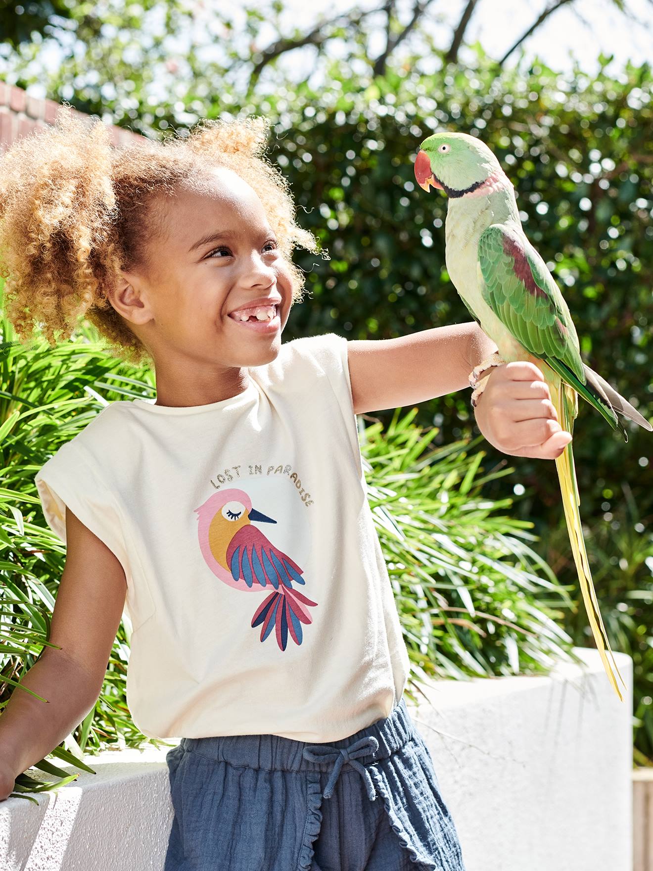 Vertbaudet Mädchen T-Shirt, Paradiesvogel Oeko-Tex - bonbon rosa
