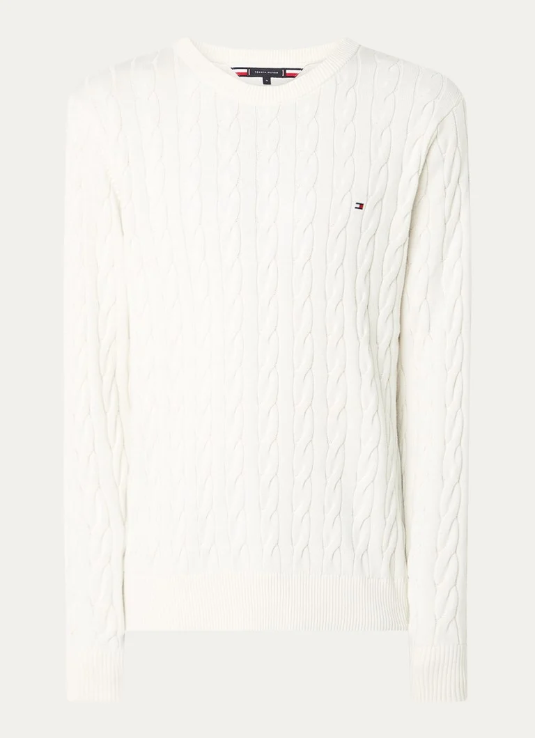 Tommy Hilfiger  Kabelgebreide trui met logoborduring