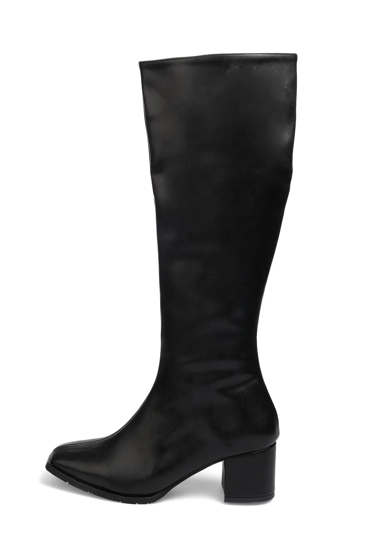 Mio Gusto  Courtney Schwarzer Damen-Stiefel mit seitlichem Reißverschluss, dünne, mit Kunstfell gefütterte, stumpfe Zehenpartie