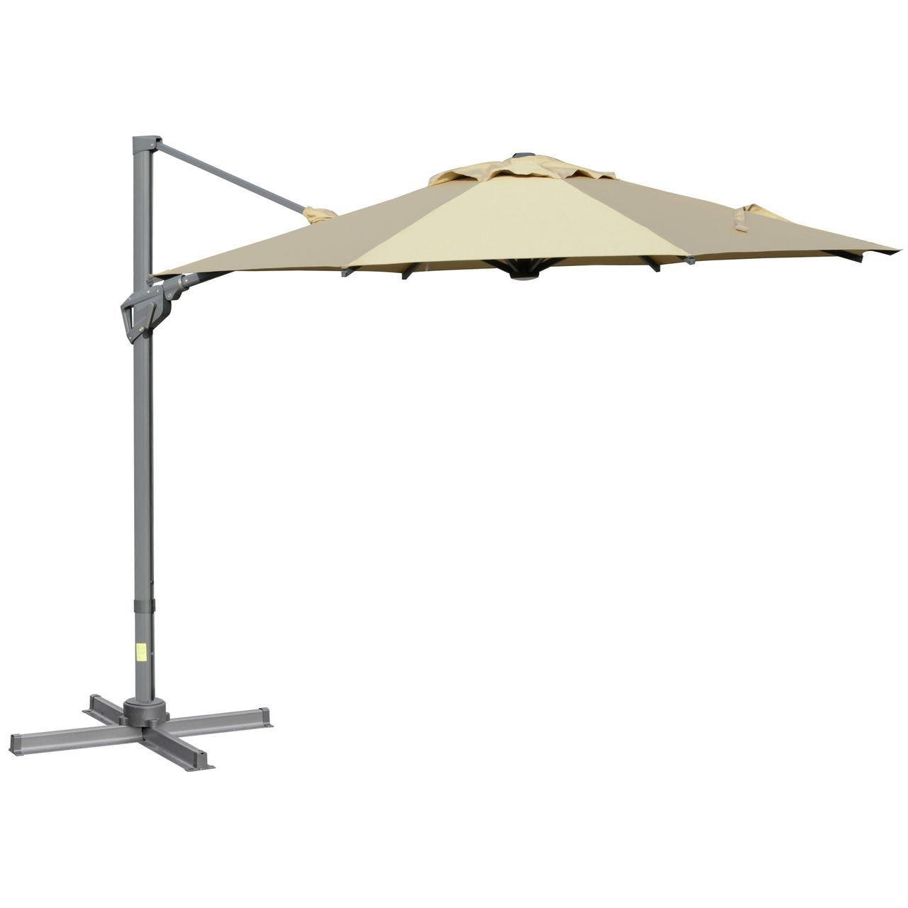 Outsunny Sonnenschirm Ø298 cm Kurbelschirm Ampelschirm Winkel verstellbar Khaki