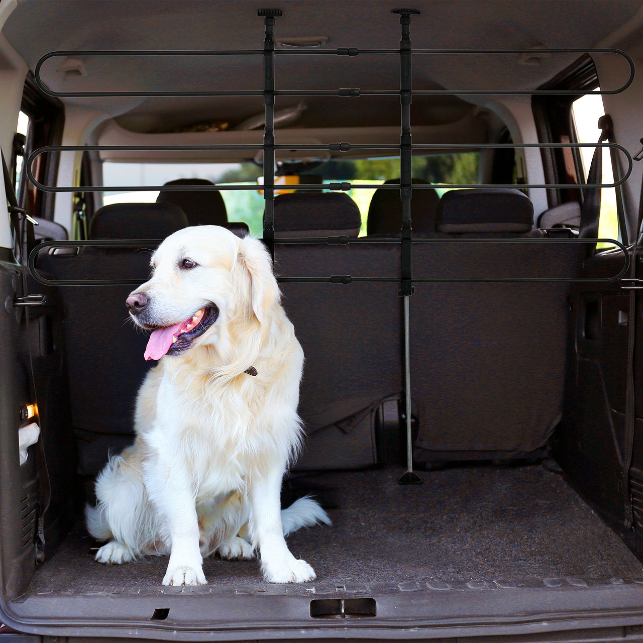 PawHut Hundeschutzgitter Auto, verstellbares Hundegitter für Hunde, Trenngitter