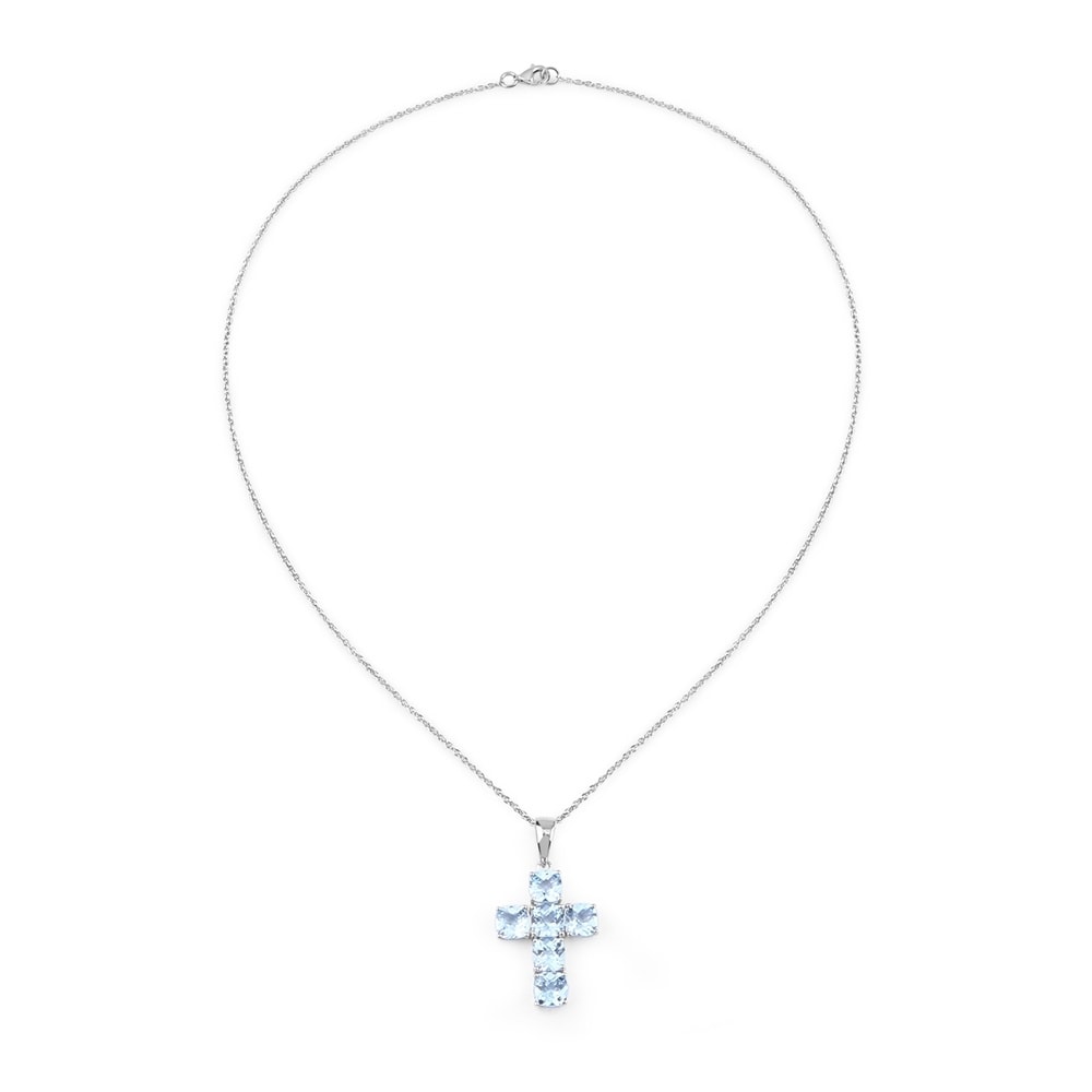 Rafaela Donata Chaîne Croix Argent sterling Topaz bleu en Argent Bijoux