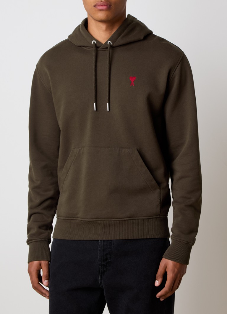 AMI Paris organic cotton hoodie with logo