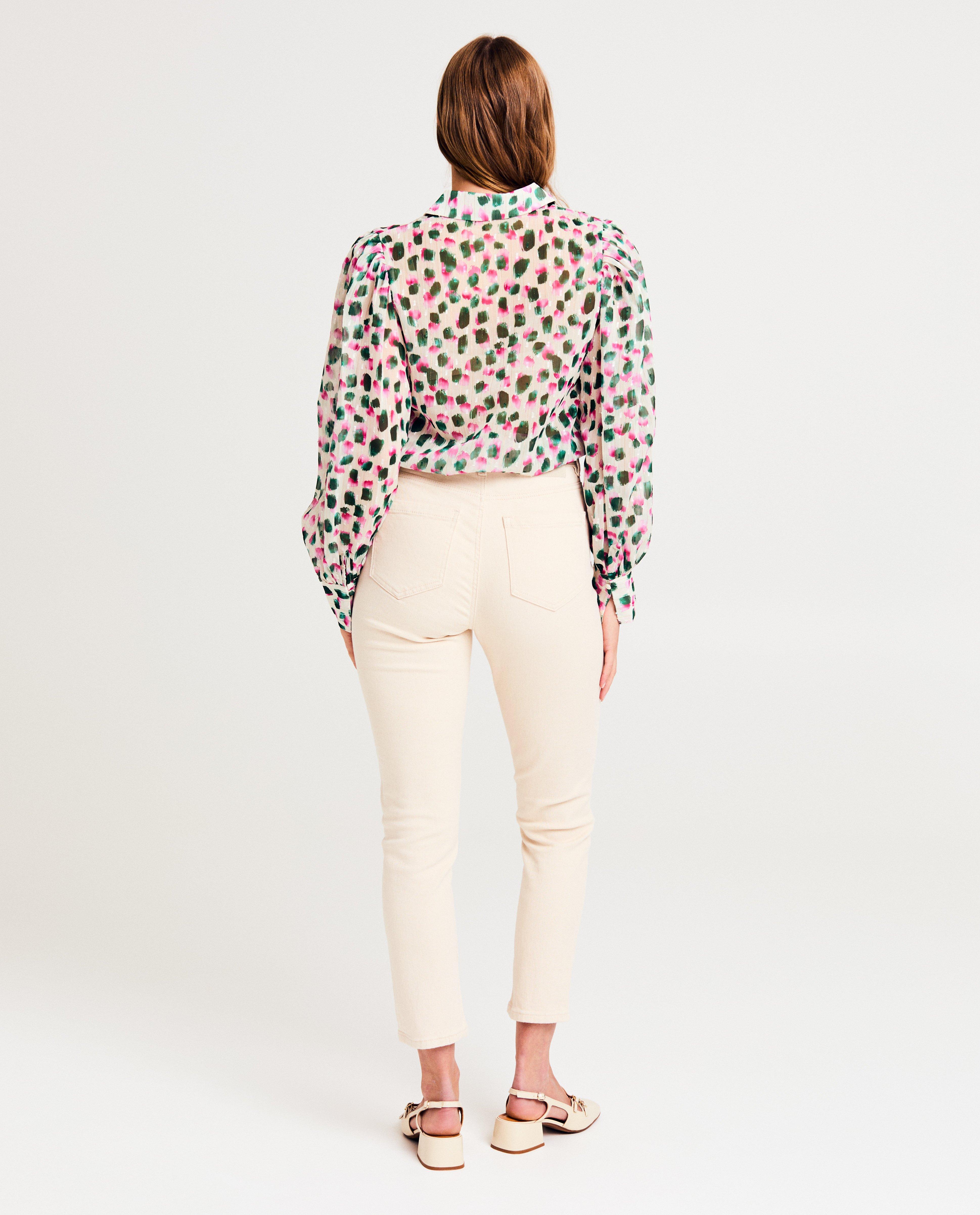 Pantaloni bej Peppercorn, croială dreaptă bej deschis