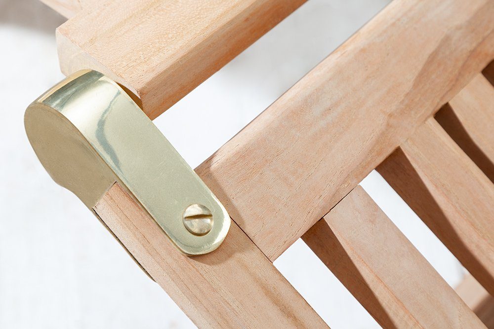 riess-ambiente Gartenliege EMPIRE TEAK 170cm braun, Einzelartikel, 1 St., Outdoor · Massivholz · klappbar · Sonnenliege · Deckchair · Balkon