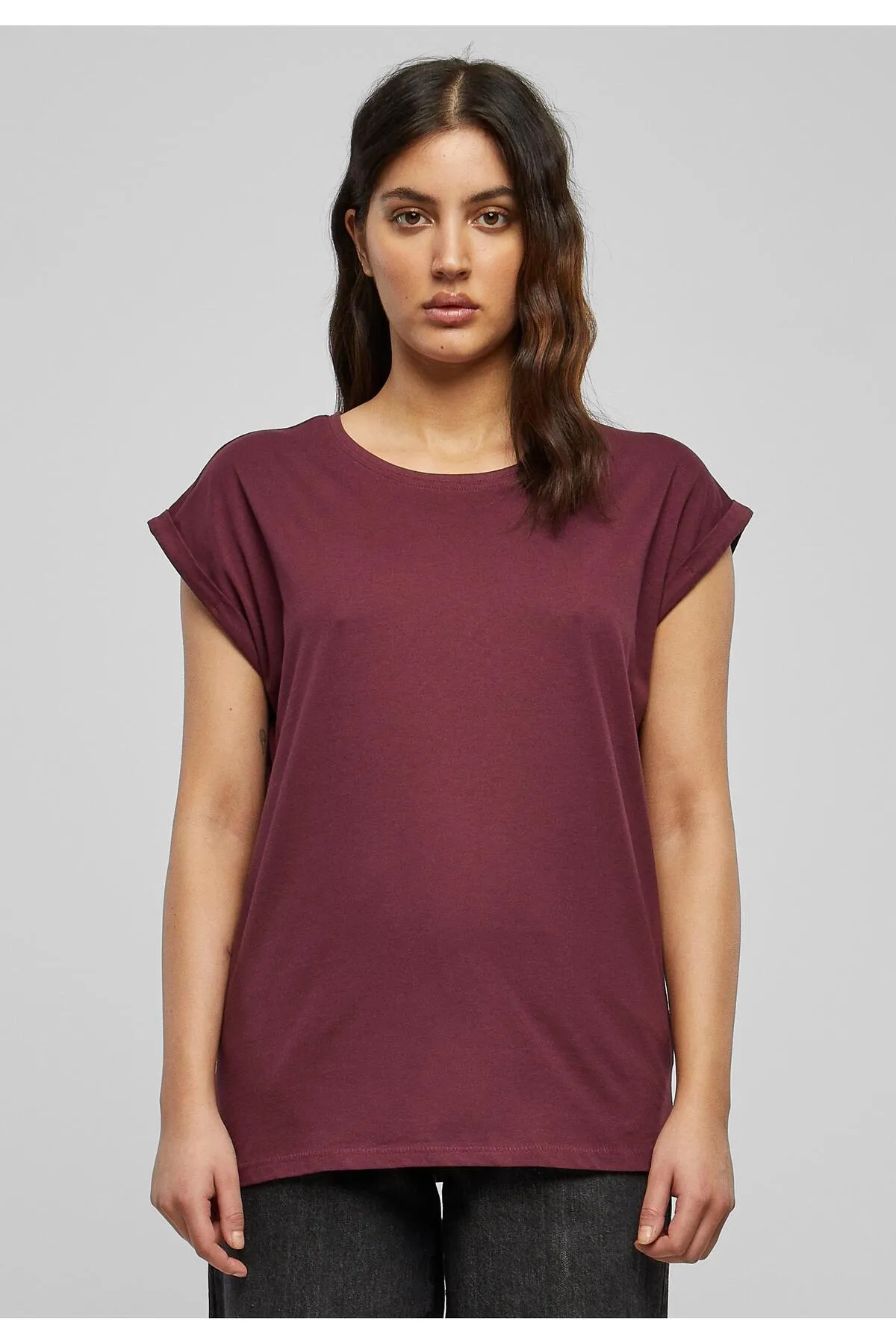 Urban Classics  Damen T-Shirt mit verlängerter Schulterpartie für Damen