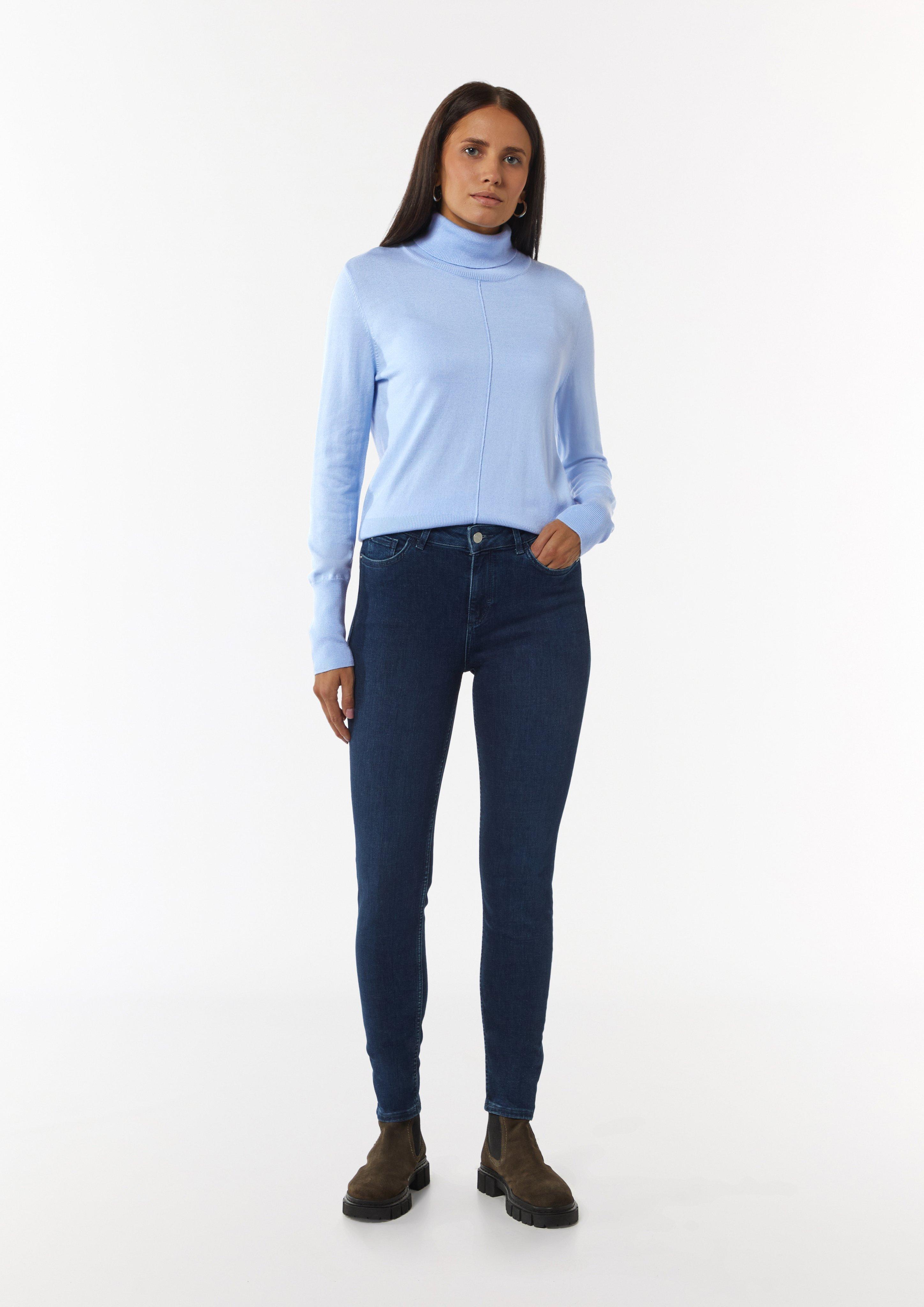 Strickpullover mit Turtleneck  - himmelblau