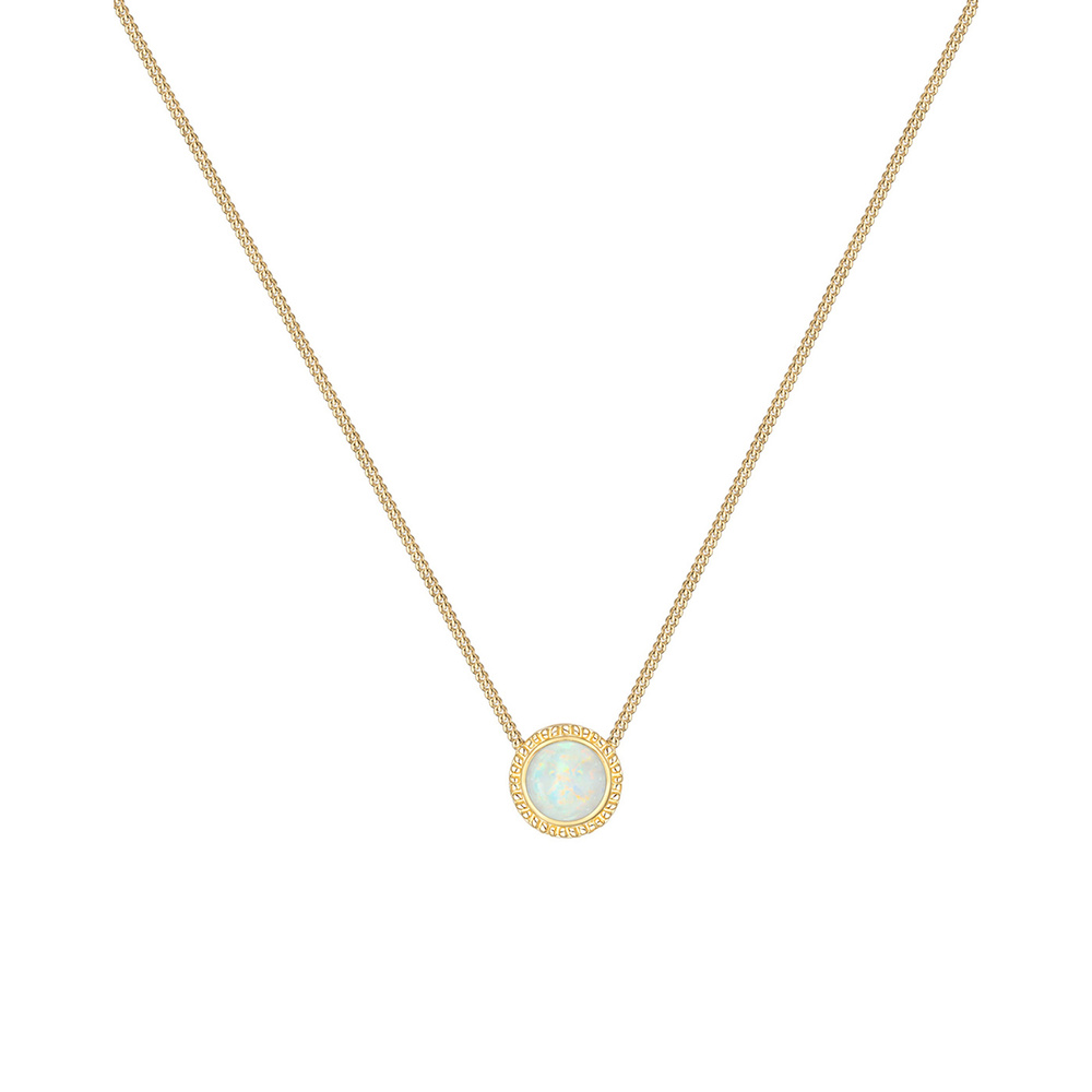 Elli Elli Collier Vintage Boho Synthetischer Opal Trend 925er Silber collier
