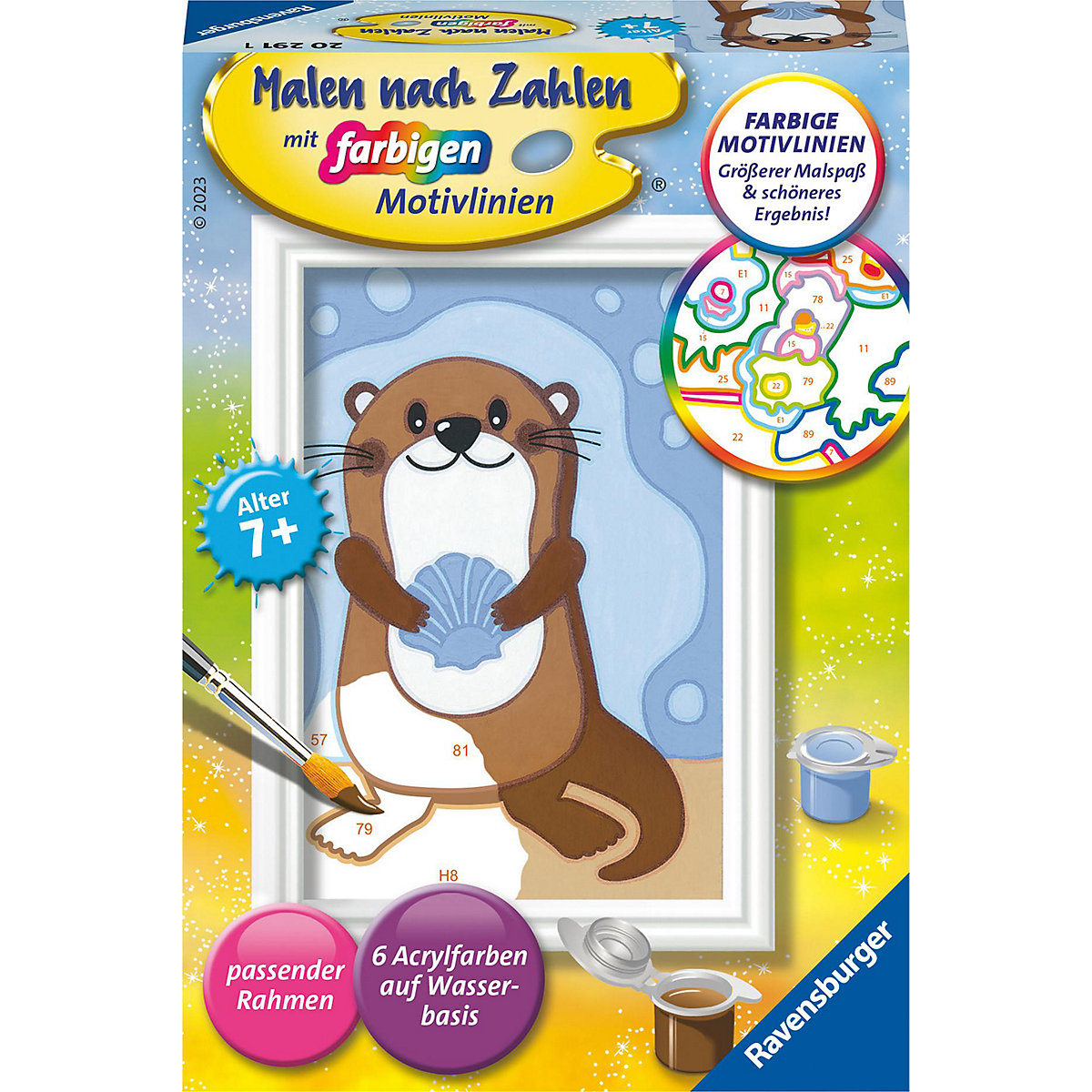 Ravensburger Malen nach Zahlen 20291 - Fröhlicher Otter - Kinder ab 7 Jahren