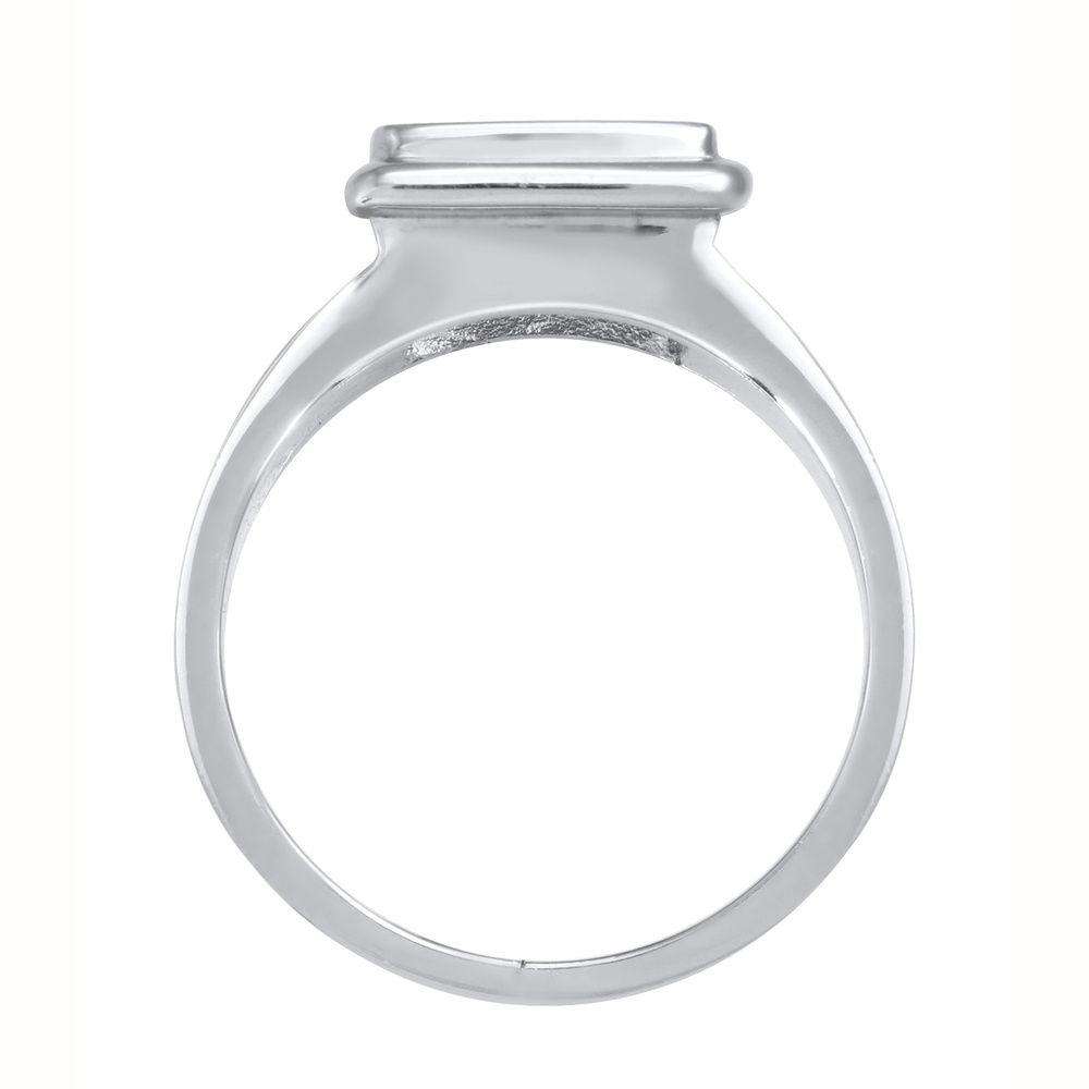 KUZZOI KUZZOI Bague Bague Signet Homme Carré Bleu avec émail en argent 925 plaqué or Bague