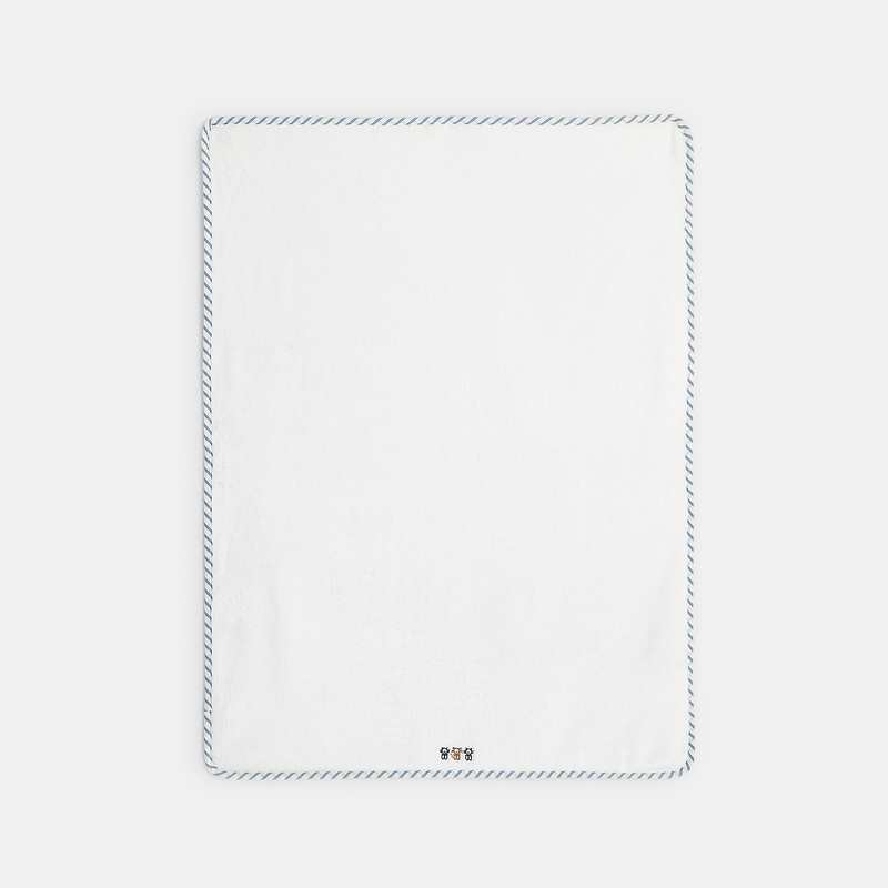 Couverture imprimée chats et soft boa blanche naissance