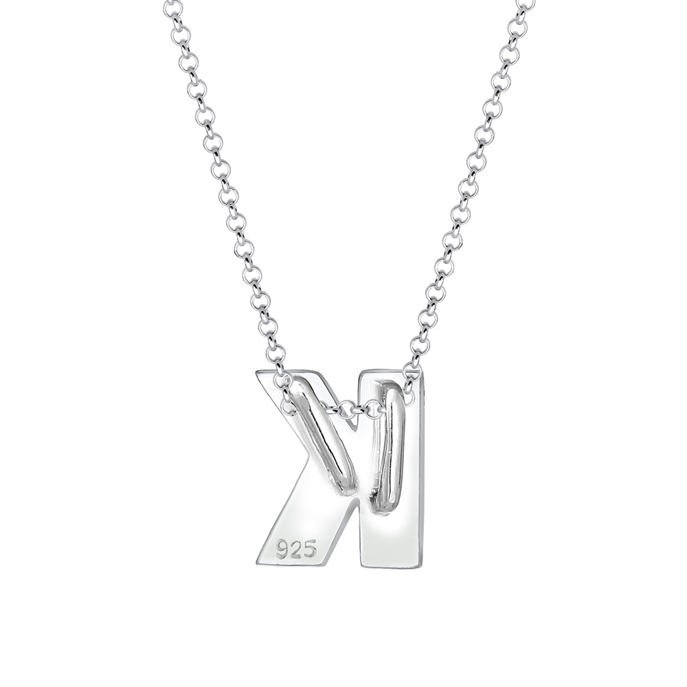 Elli Elli Collier Femme Pendentif Lettre K Initiale - (925/1000) Argent Bijoux