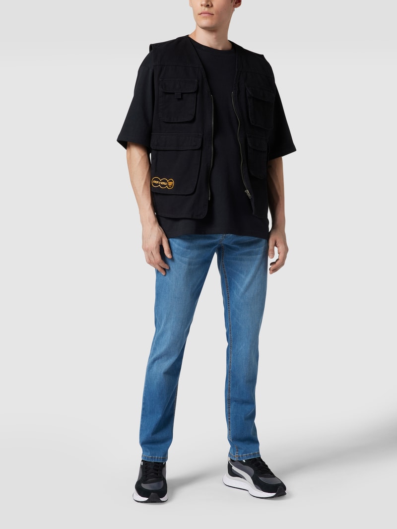 Slim Fit Jeans mit Stretch-Anteil – Light Denim in hellblau meliert