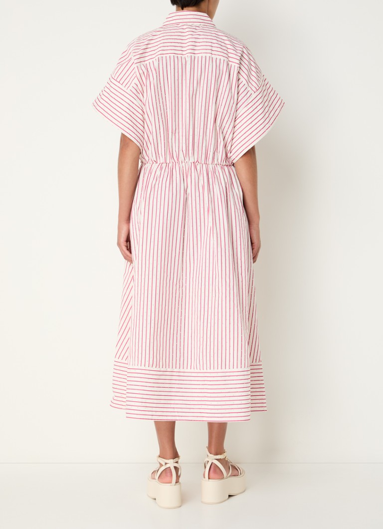 Maje midi dress with rhinestones and stripe print