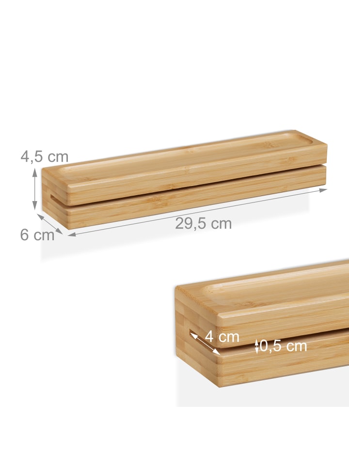 relaxdays Schlüsselbrett in Natur - (B)29,5 x (H)4,5 x (T)6 cm günstig kaufen onesize