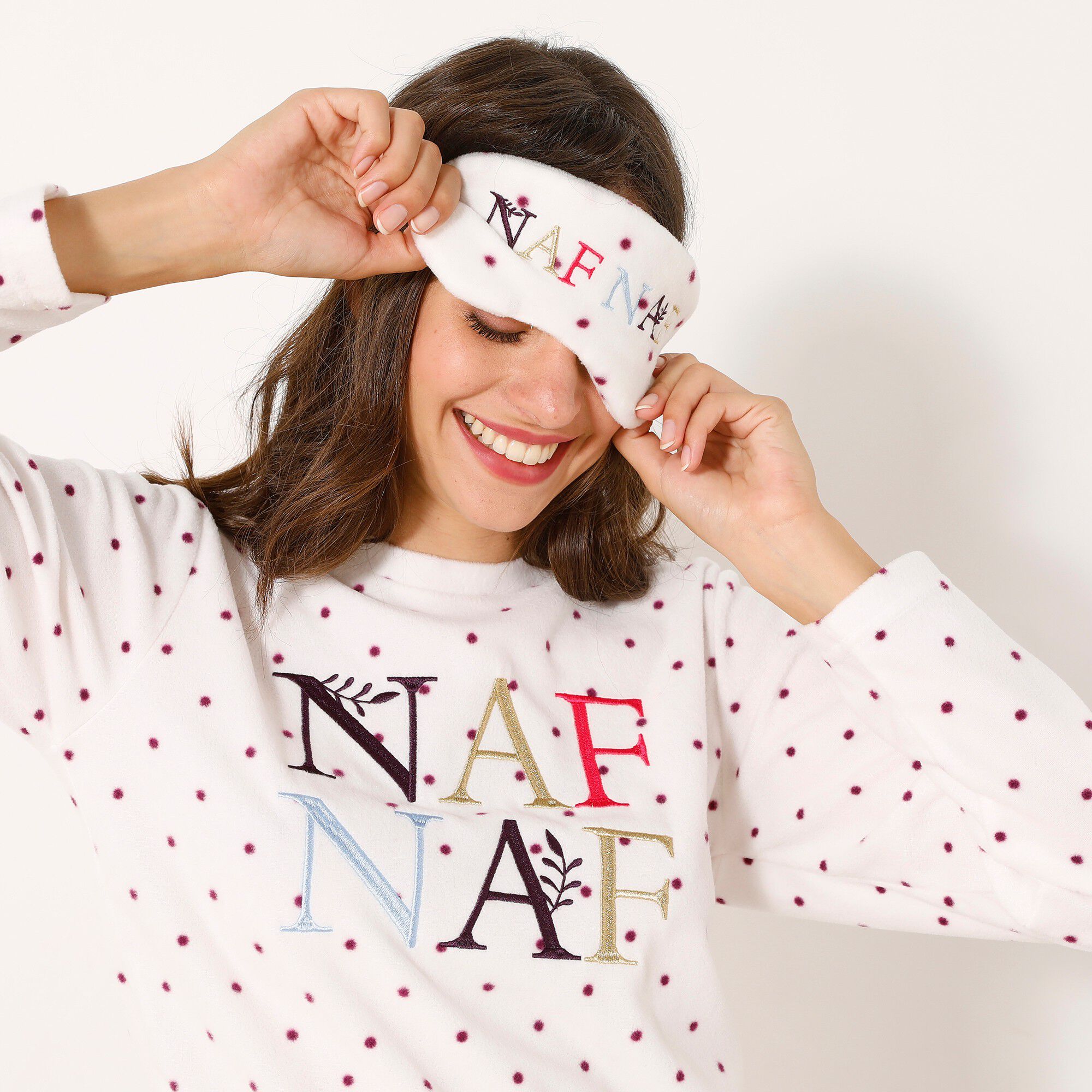 Pyjama micropolaire imprimé pois