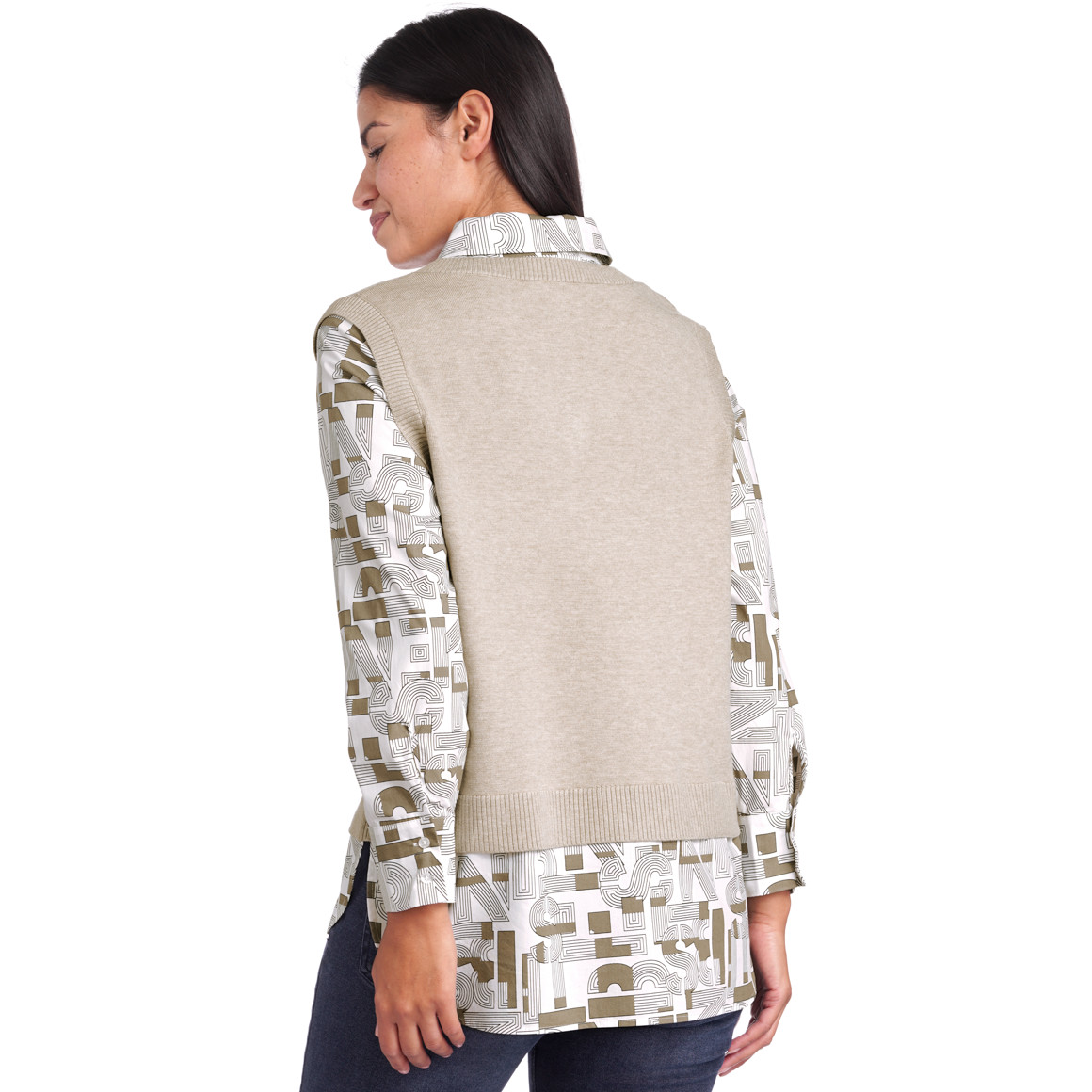 Damen Strickpullunder im Layer-Look
