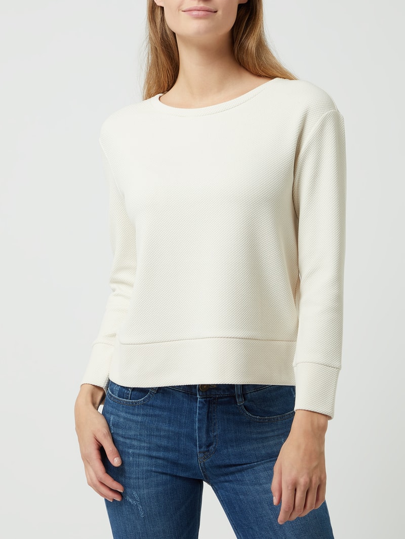 Sweatshirt mit Webstruktur in ecru