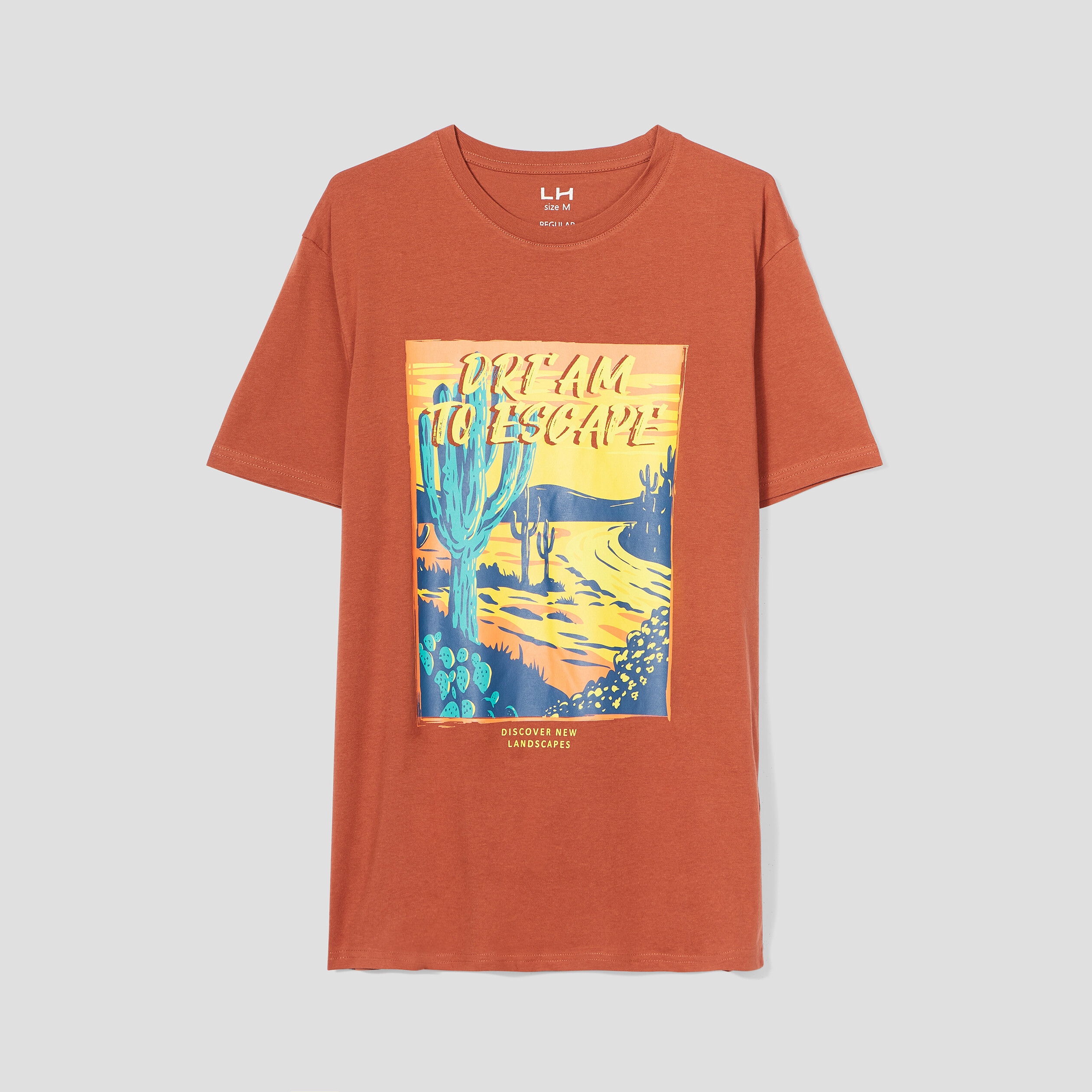 T-shirt manches courtes coton marron foncé homme | La Halle