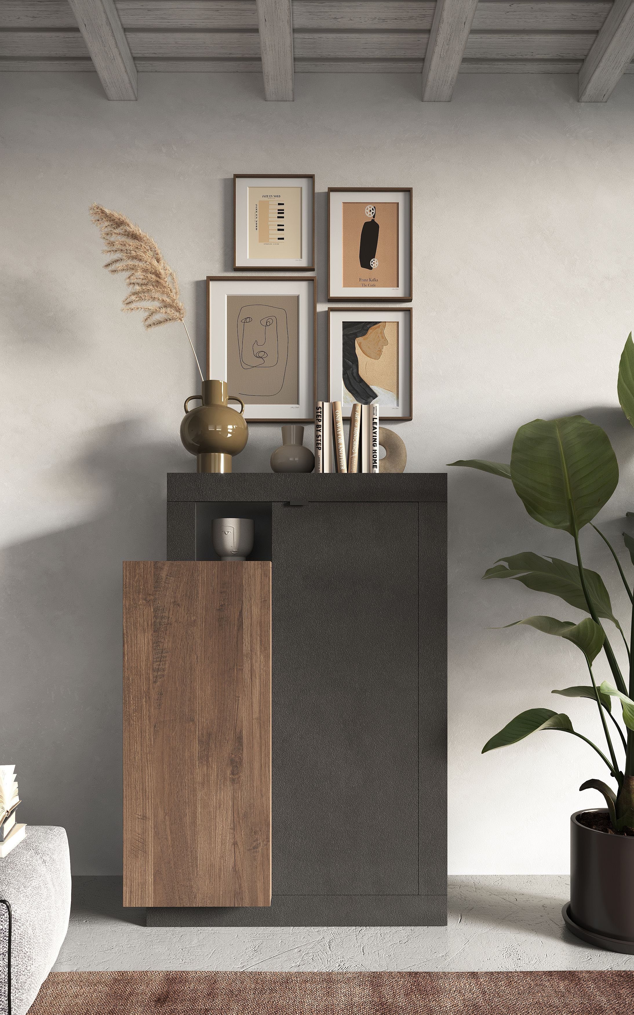 LC Highboard Freedom, Breite 87 cm mit 2 Türen, Höhe 142 cm (in verschiedenen Farben)