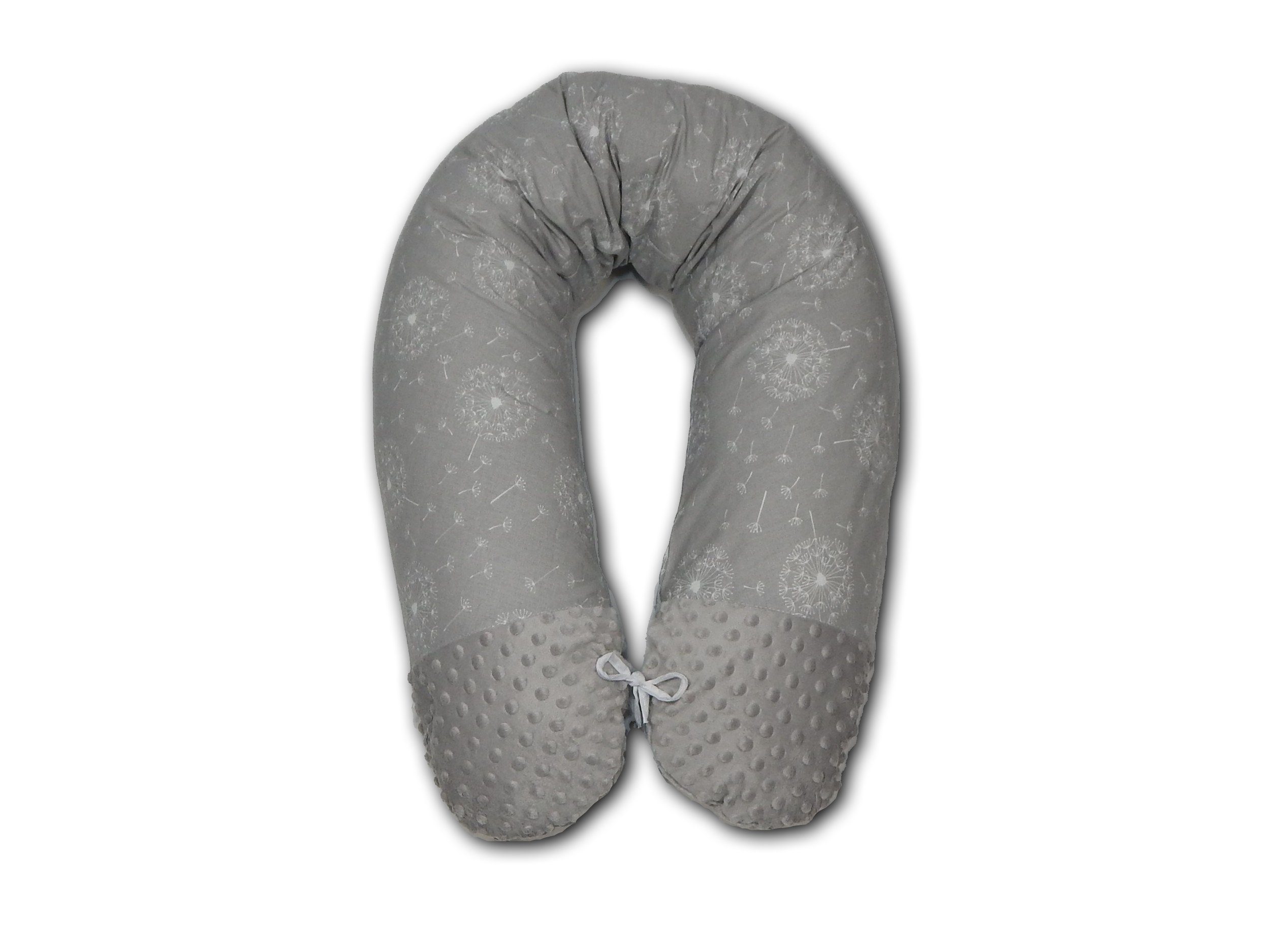 Loolay Stillkissen MINKY/ Baumwolle Stillkissen 170 cm XXL Seitenschläferkissen mit Bezug, WEICH Schwangerschaftskissen MUSTER: MINKY Grau/ Grau Baumwolle Mustern, Bezug abnehmbar mit Reißverschluss!, LOOLAY® - 100% Europäische Stoffe und Kleinserien
