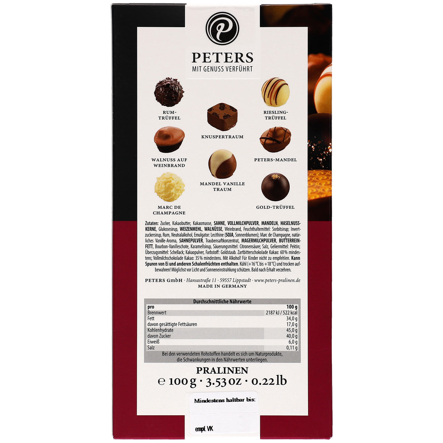 Peters Trüffel & Pralinen 100g