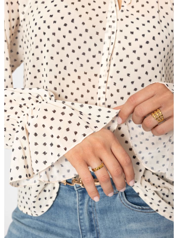 SASSYCLASSY Chiffonbluse mit Print in Beige günstig kaufen