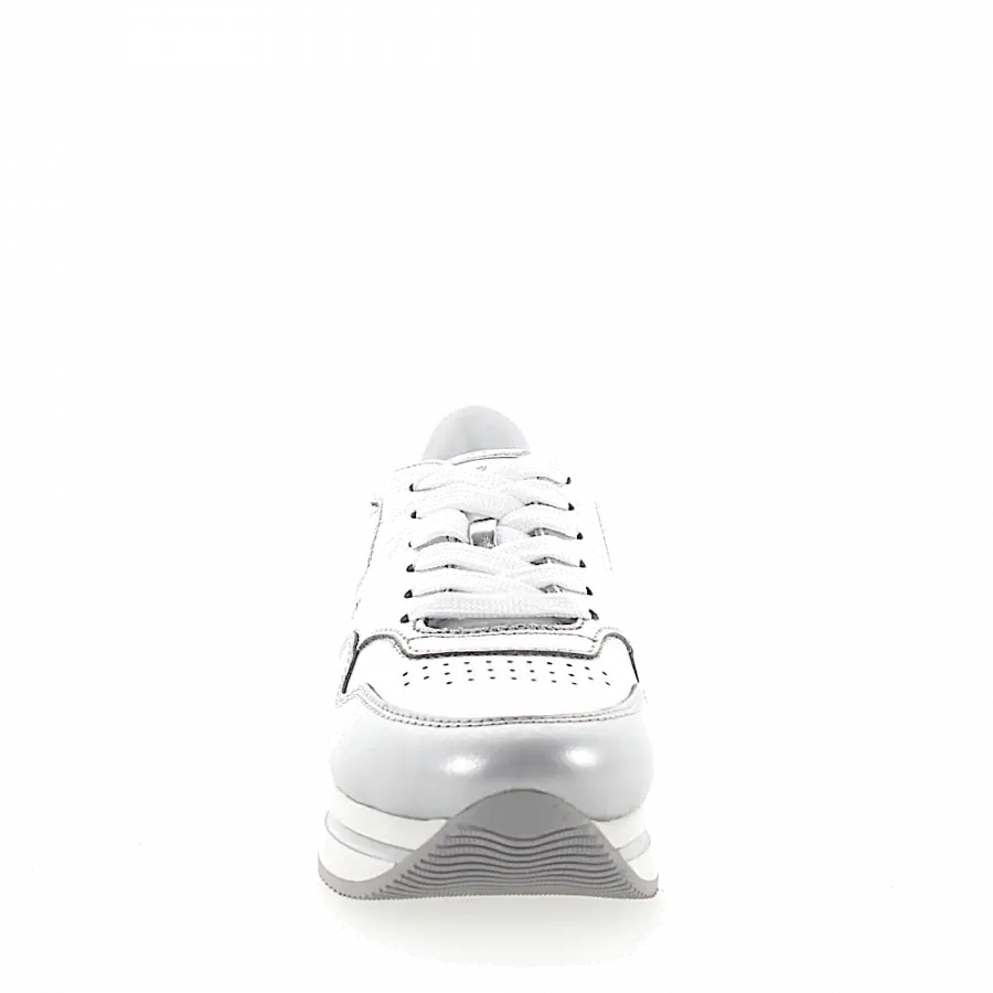 Hogan - Sneaker low Glattleder Kalbsleder Finished Logo Metallisch silber - grau