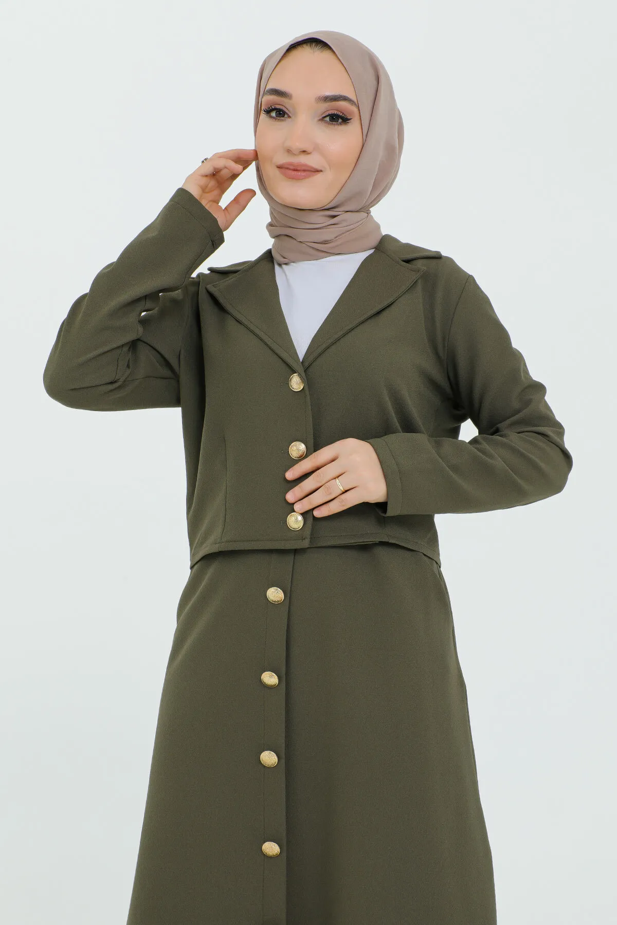 Tesettür Dünyası  Zweiteiler - Khaki - Regular Fit