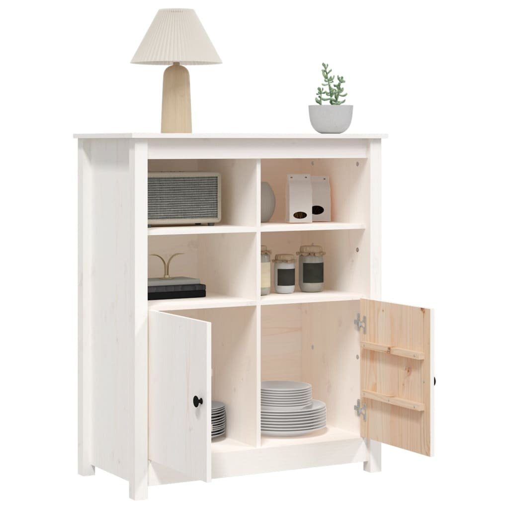 vidaXL Sideboard Sideboard Weiß 83x41,5x100 cm Massivholz Kiefer (1 St)