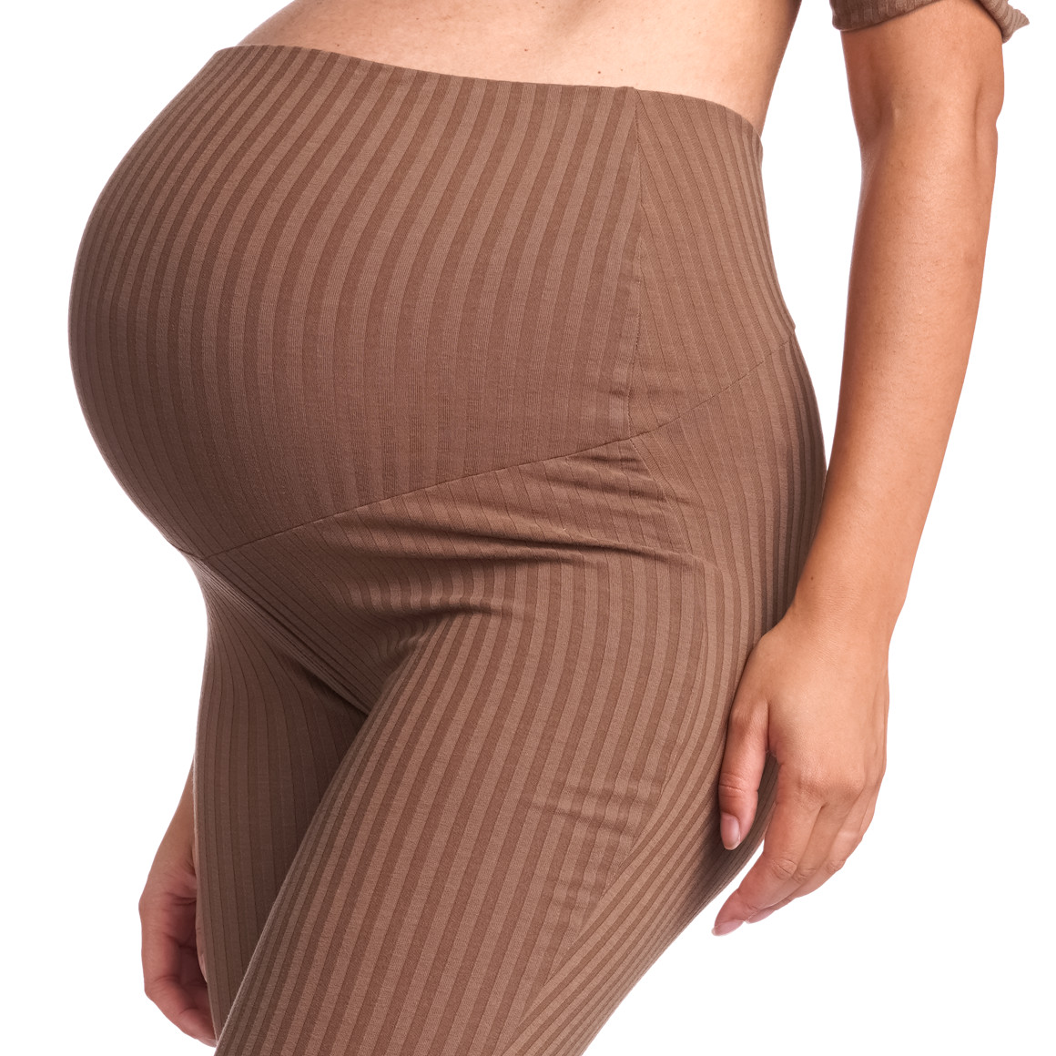 Damen Umstands-Loungehose in Ripp-Optik
