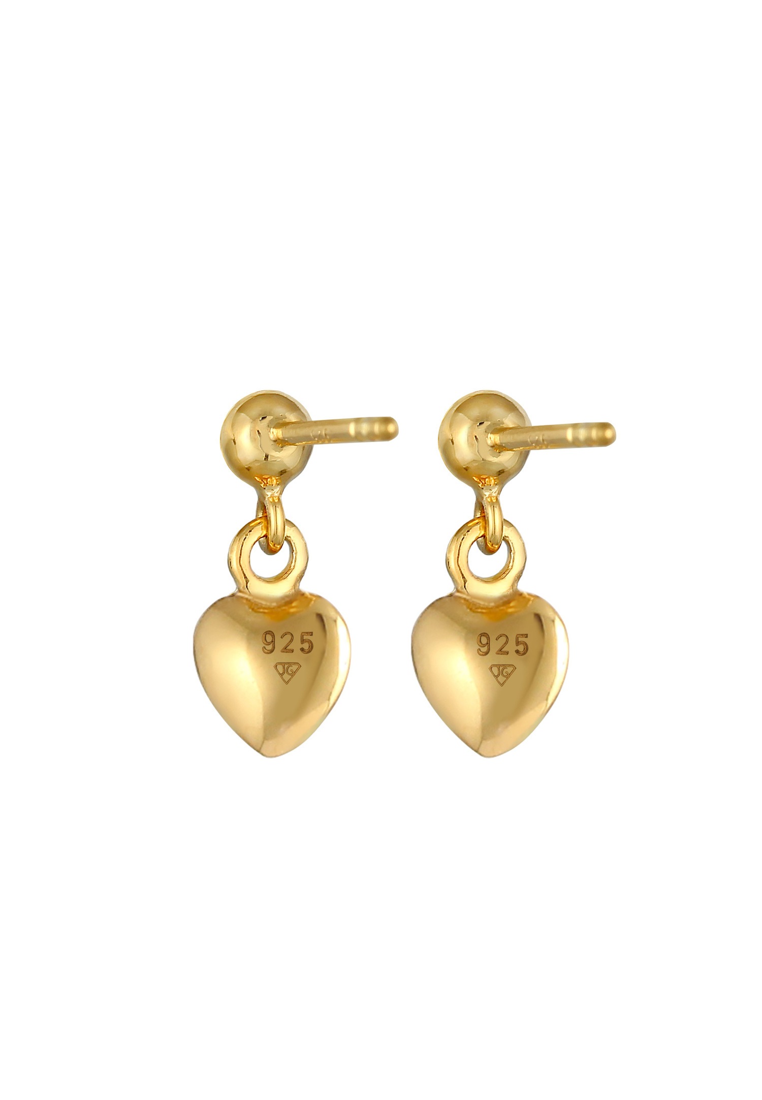 Elli Boucles d'oreilles Femme Coeur Amour Tendance Minimale en Argent Sterling 925