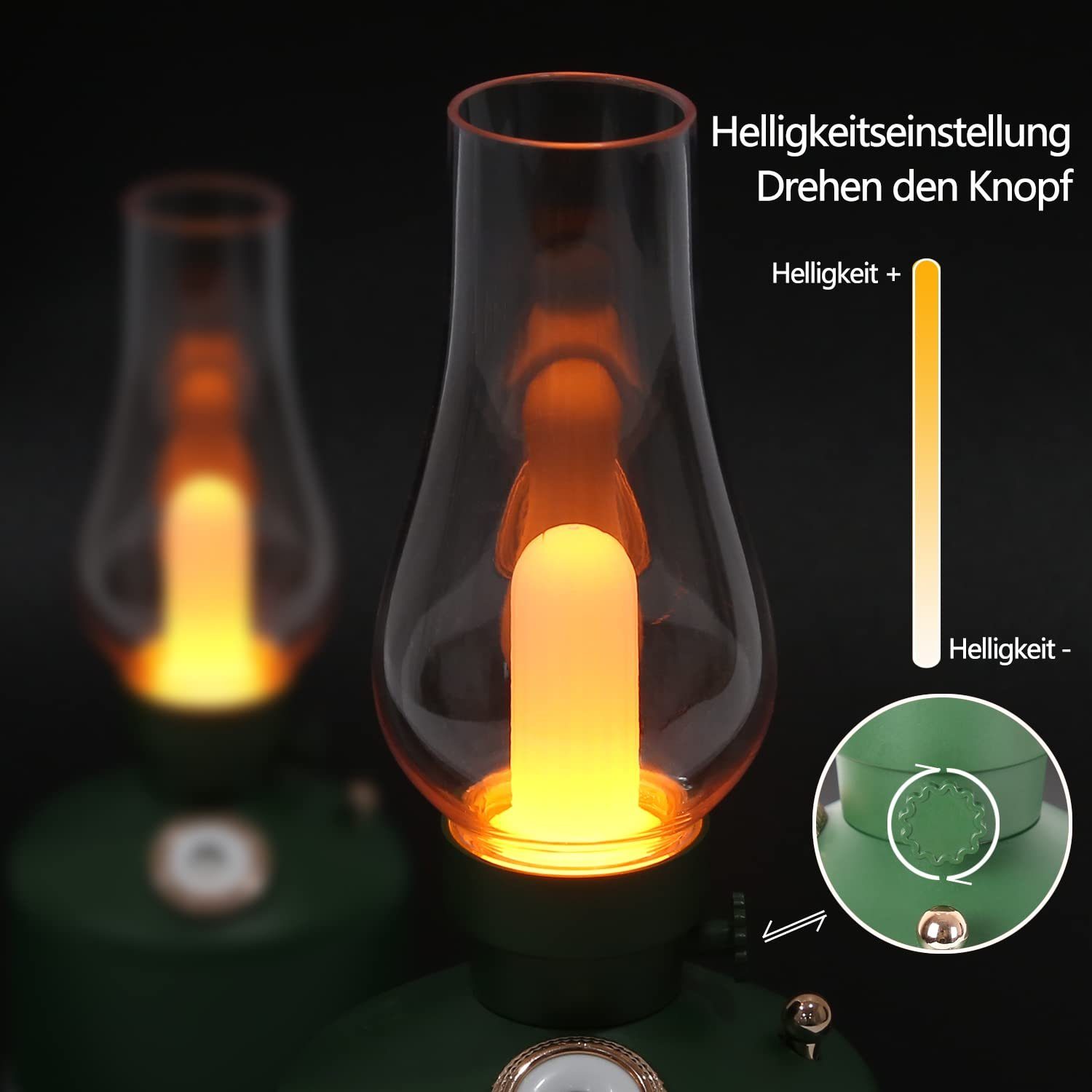 ZMH Diffuser Aroma Luftbefeuchter 260ML Vintage Dimmbar Ätherische Timer, mit LED-Lampe