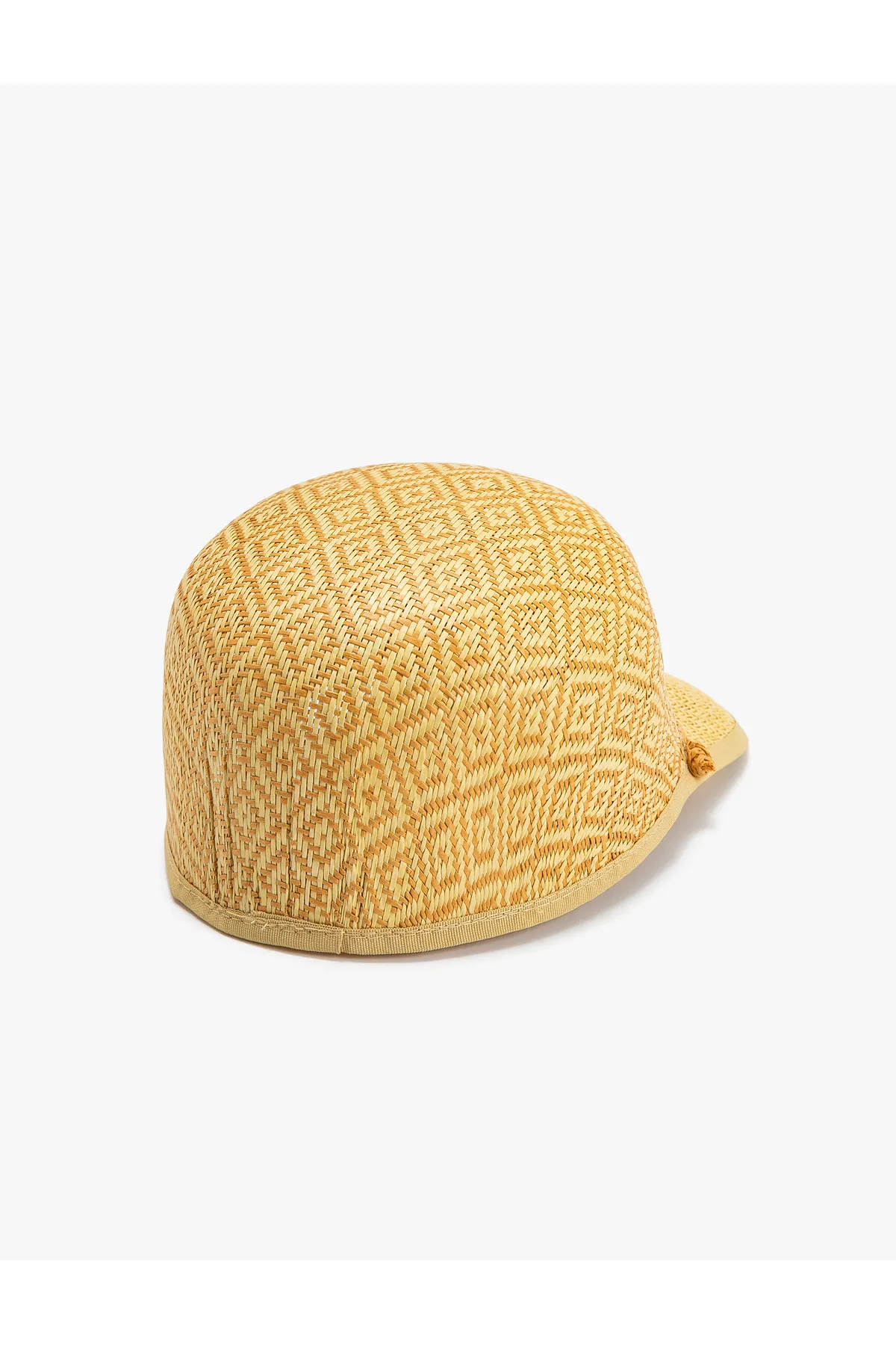 Koton  Strohhutkappe, geometrisch gemustert, gestrickt, detailliert