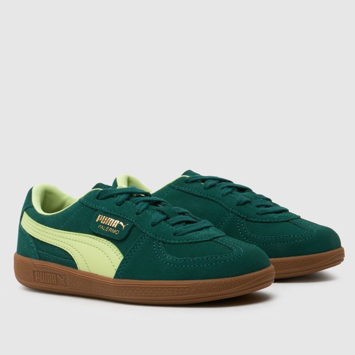 PUMA mörkgröna Palermo Junior-sneakers för pojkar