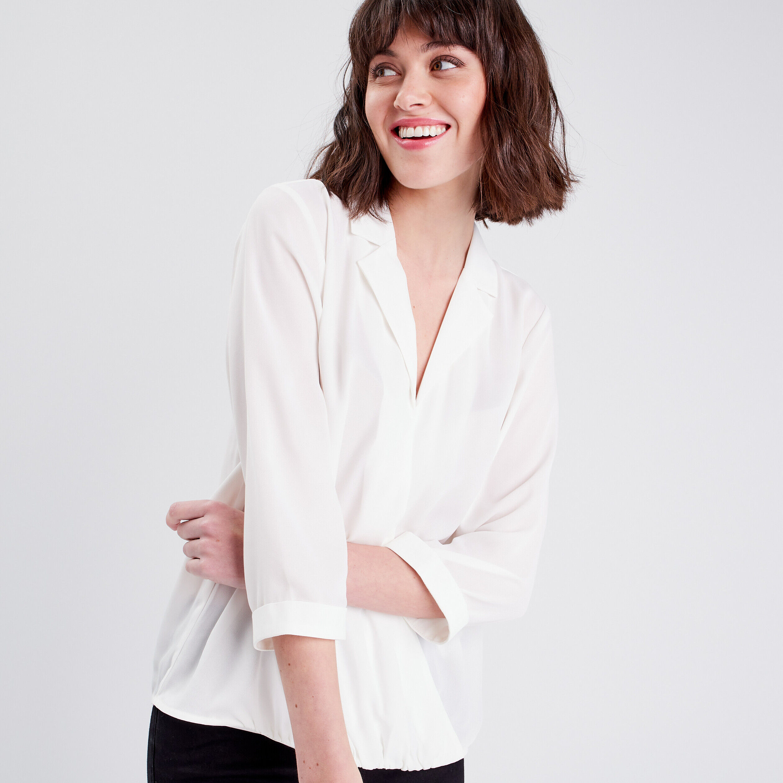 Blouse manches 3/4 ecru femme | Cache Cache