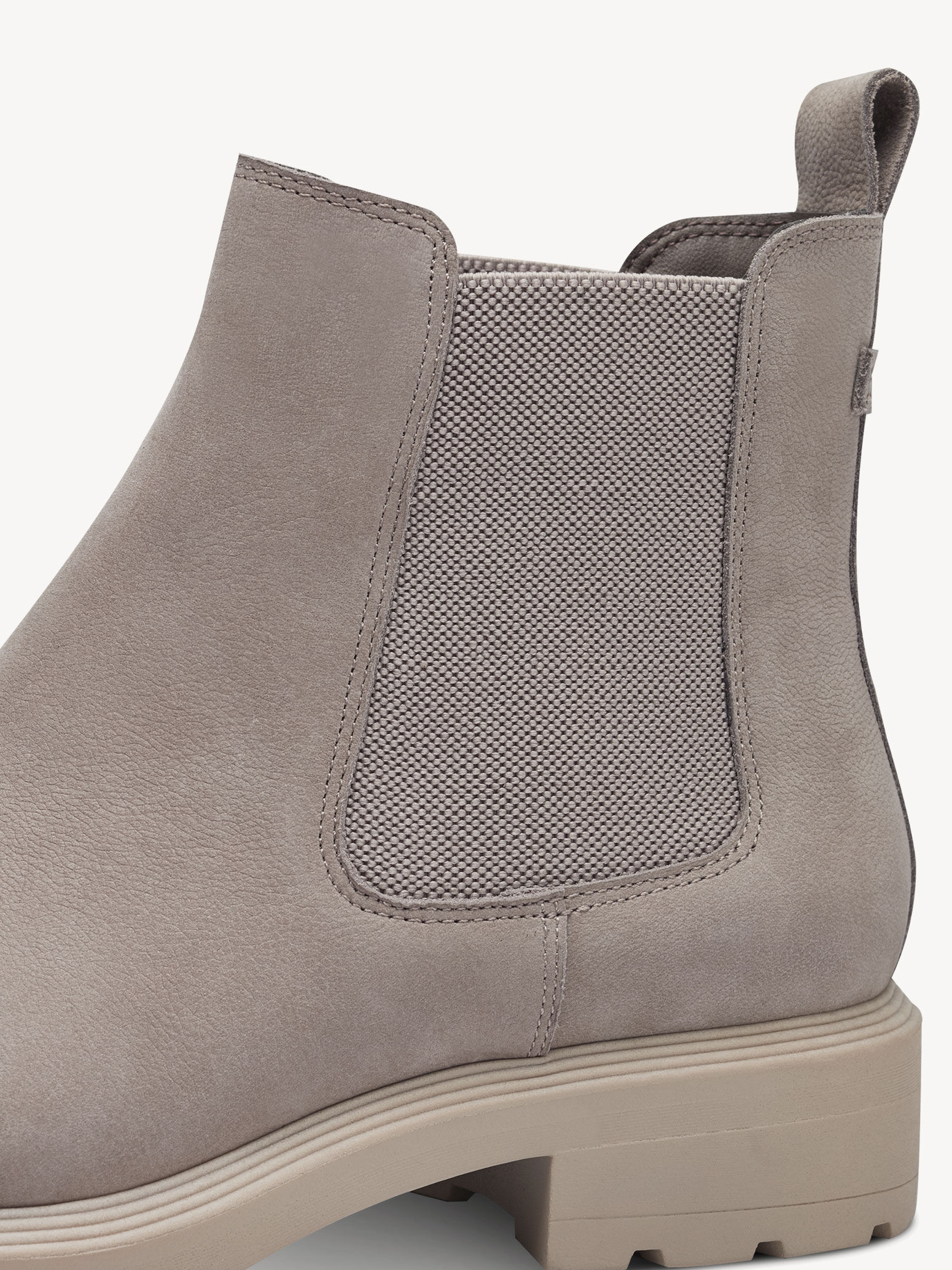 Bottine Chelsea en cuir - beige