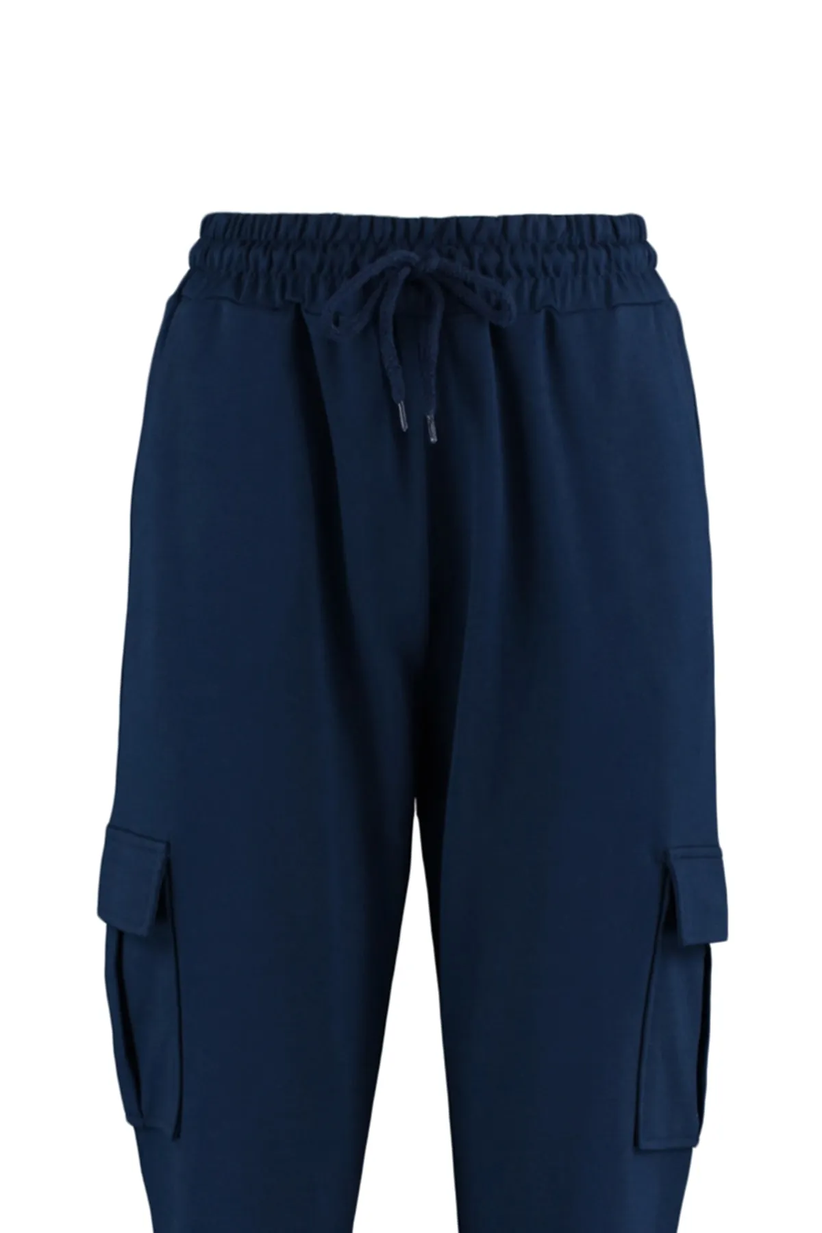 Trendyol Collection  Indigo Dünne Strick-Jogginghose mit Cargo-Taschen TWOAW23EA00119
