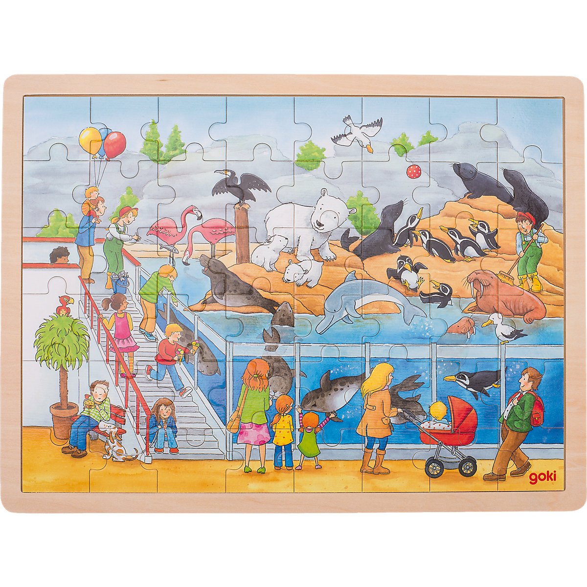 Holzpuzzle 48 Teile Ausflug in den Zoo