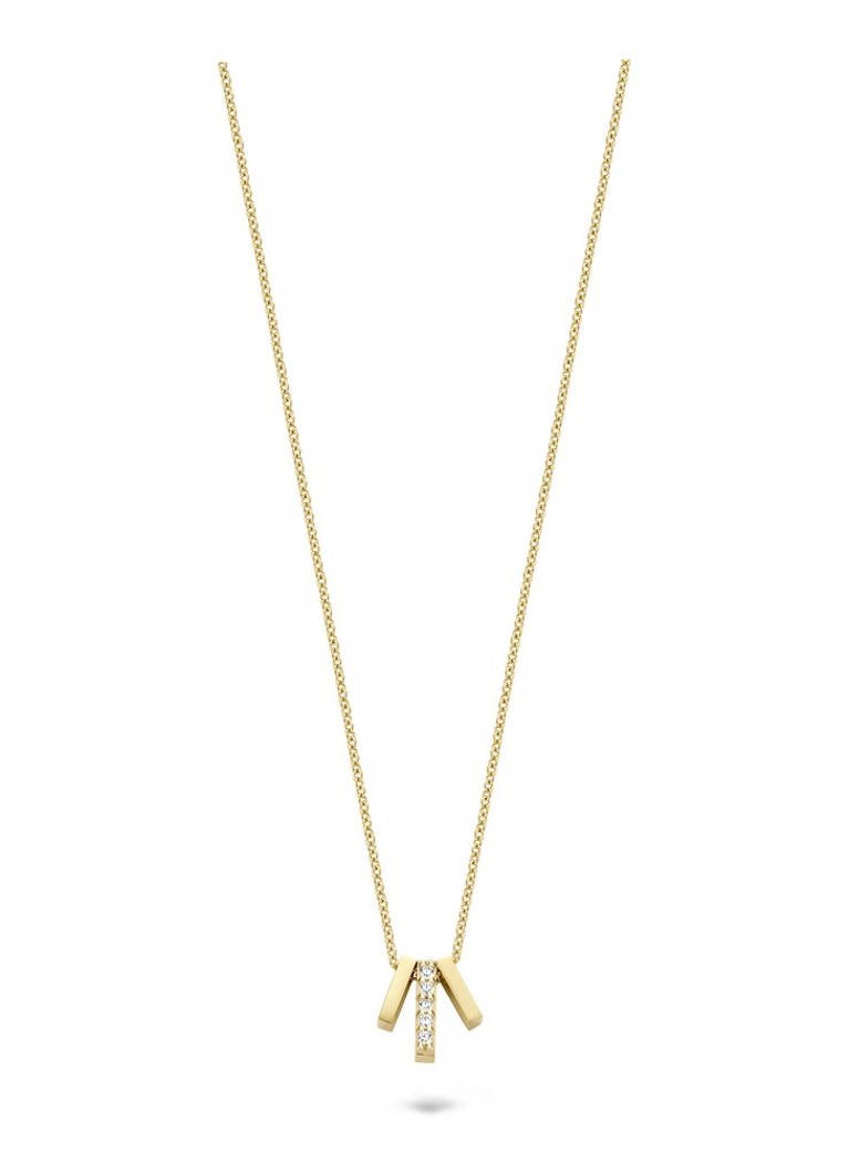 Collana rosa cipria in oro giallo 14 carati