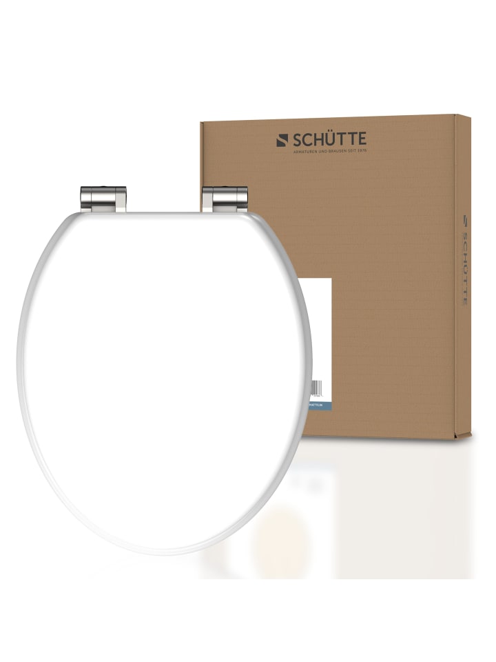 Schütte MDF WC Sitz WHITE mit Absenkautomatik - (L) 45 x (B) 38 x (H) 5 cm günstig kaufen onesize