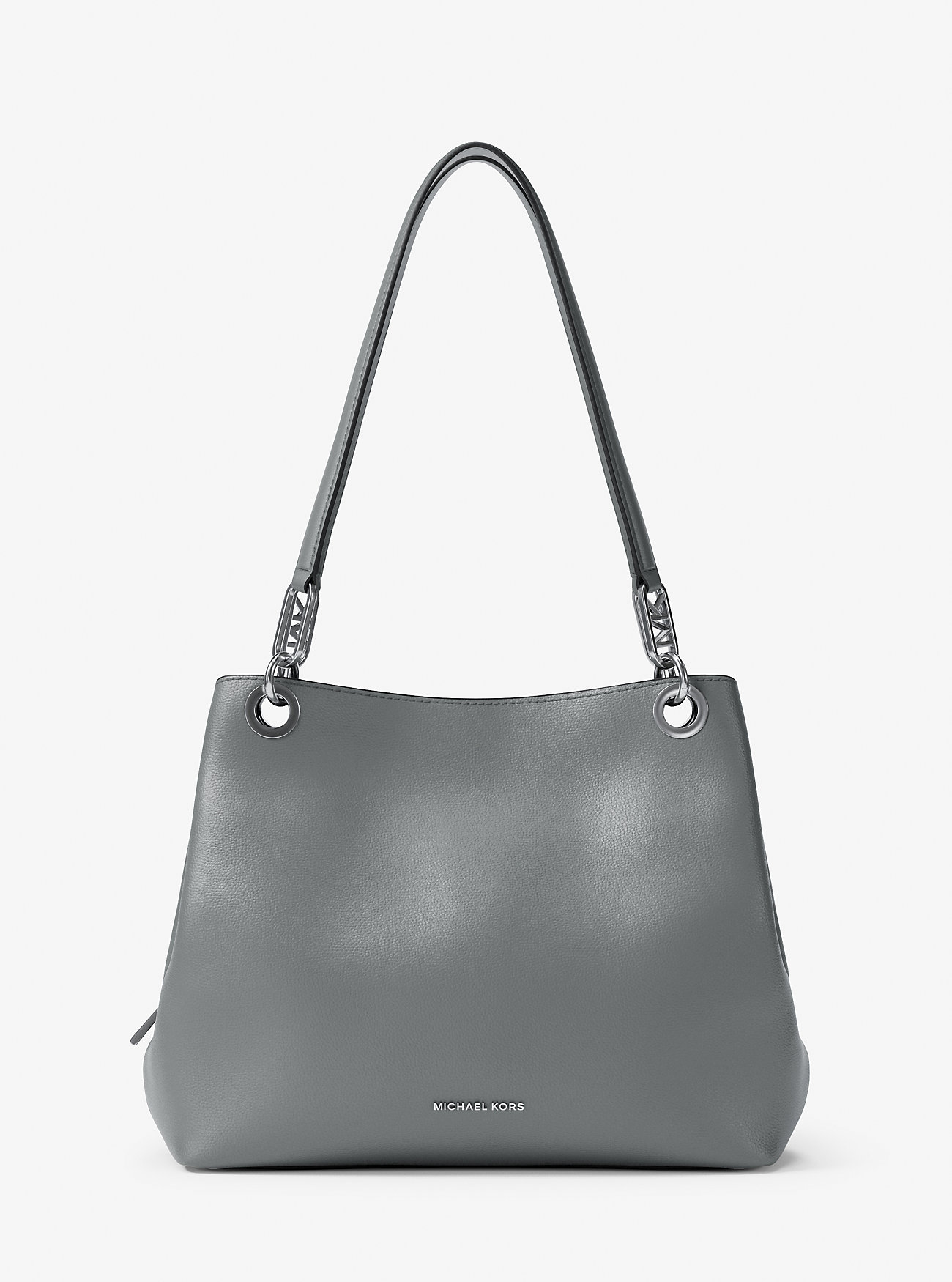 Kensington stor skinnveske i pebbled-skinn – STORM